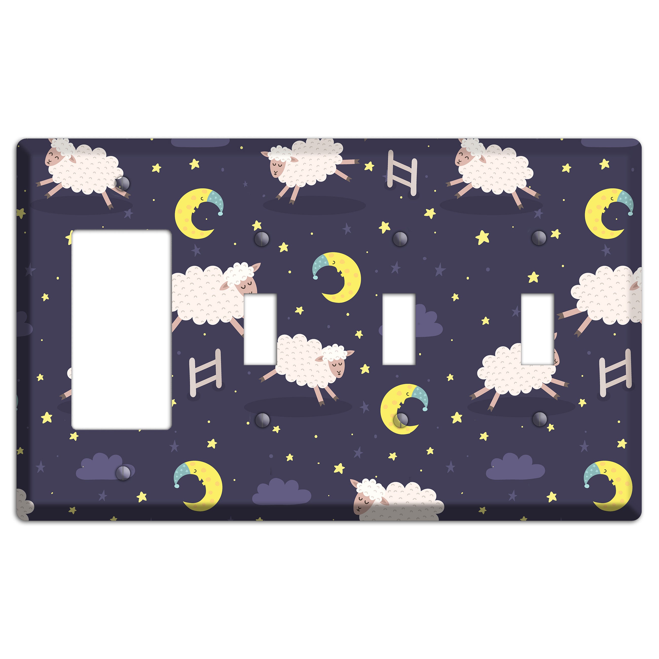 Counting Sheep Rocker / 3 Toggle Wallplate