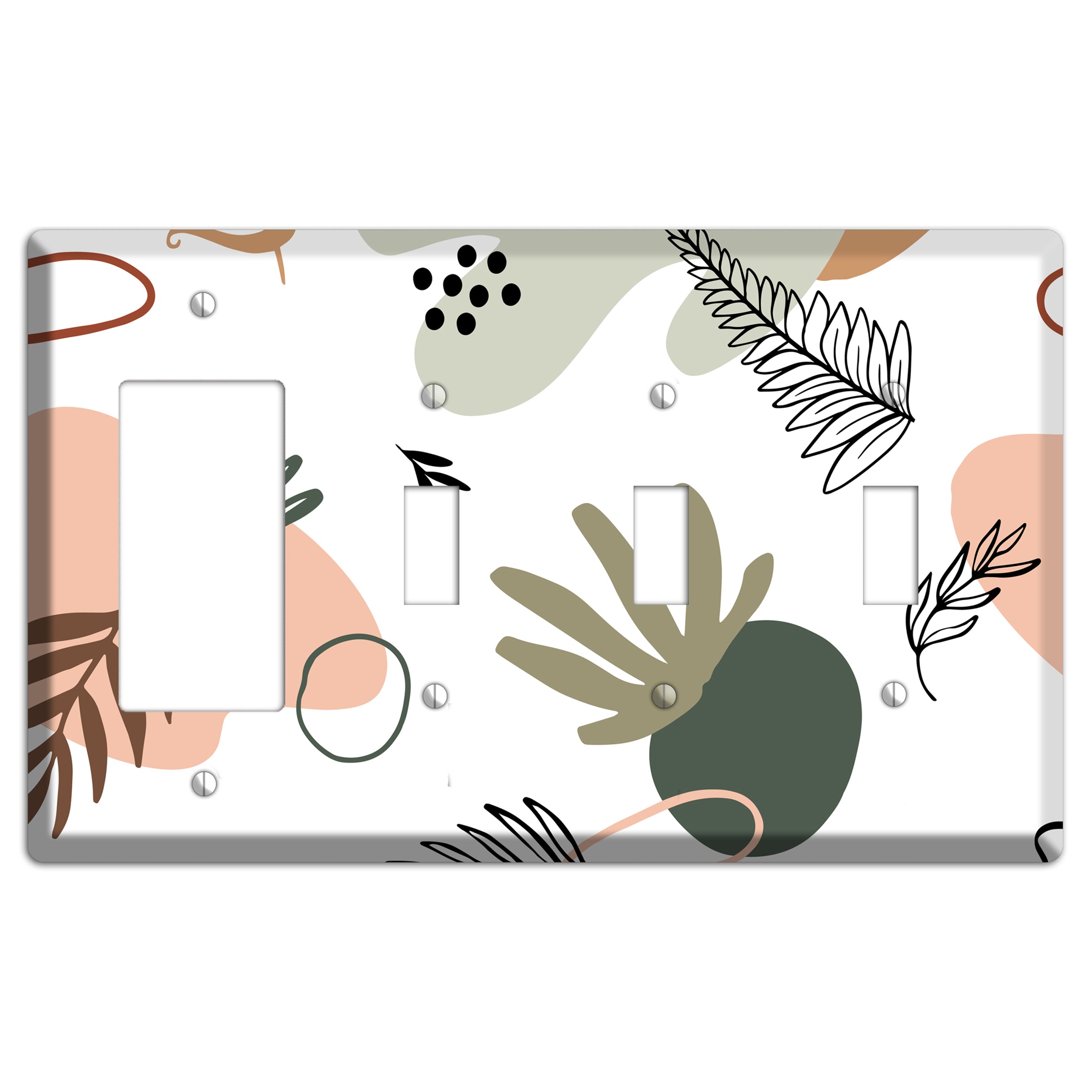 Botanical Scatter Rocker / 3 Toggle Wallplate