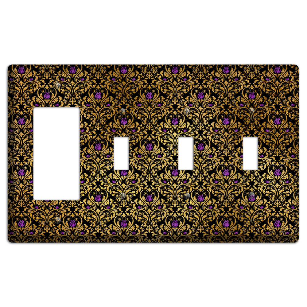 Gilded Masquerade Rocker / 3 Toggle Wallplate
