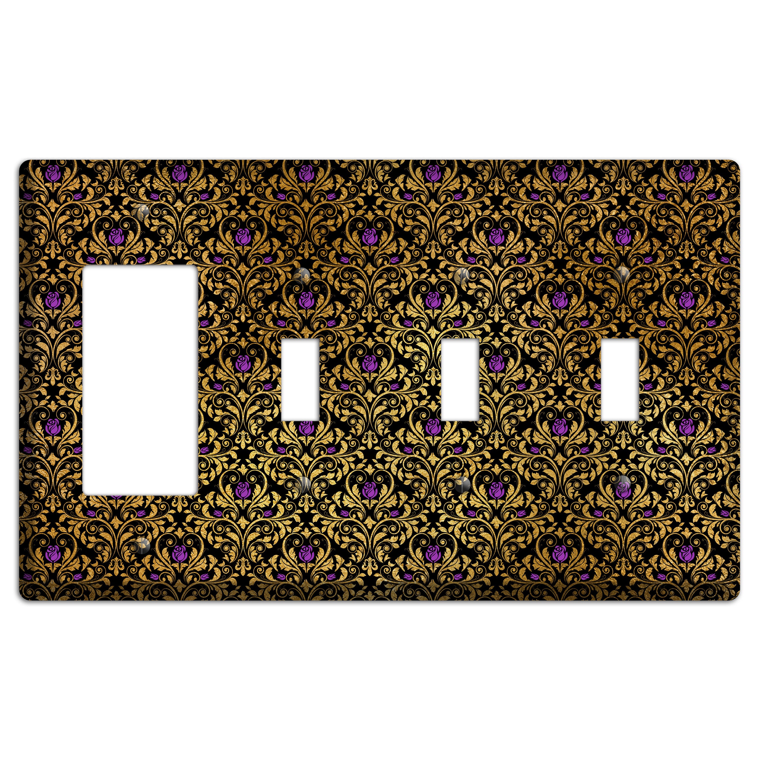 Gilded Masquerade Rocker / 3 Toggle Wallplate