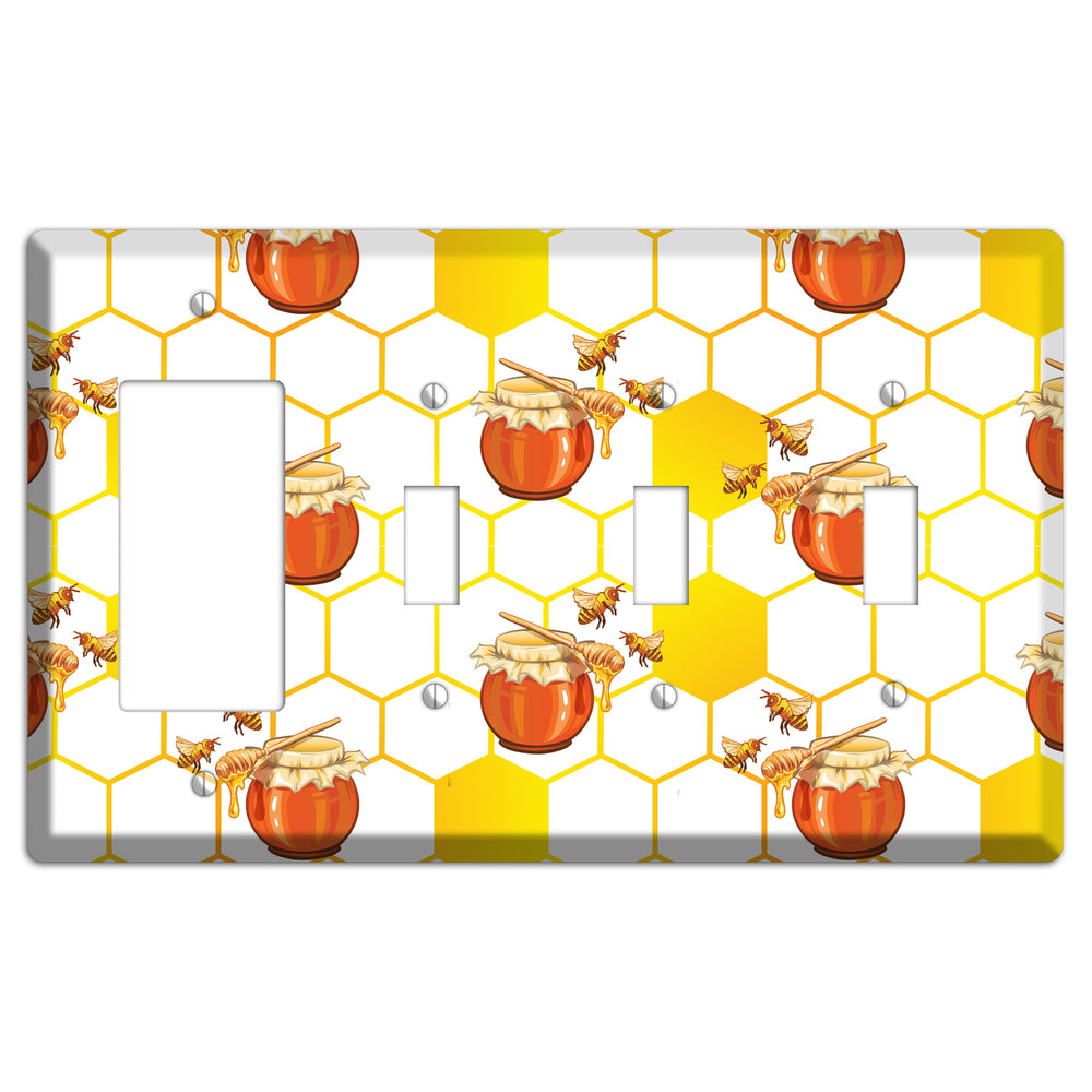 Honeypot Reverie Rocker / 3 Toggle Wallplate