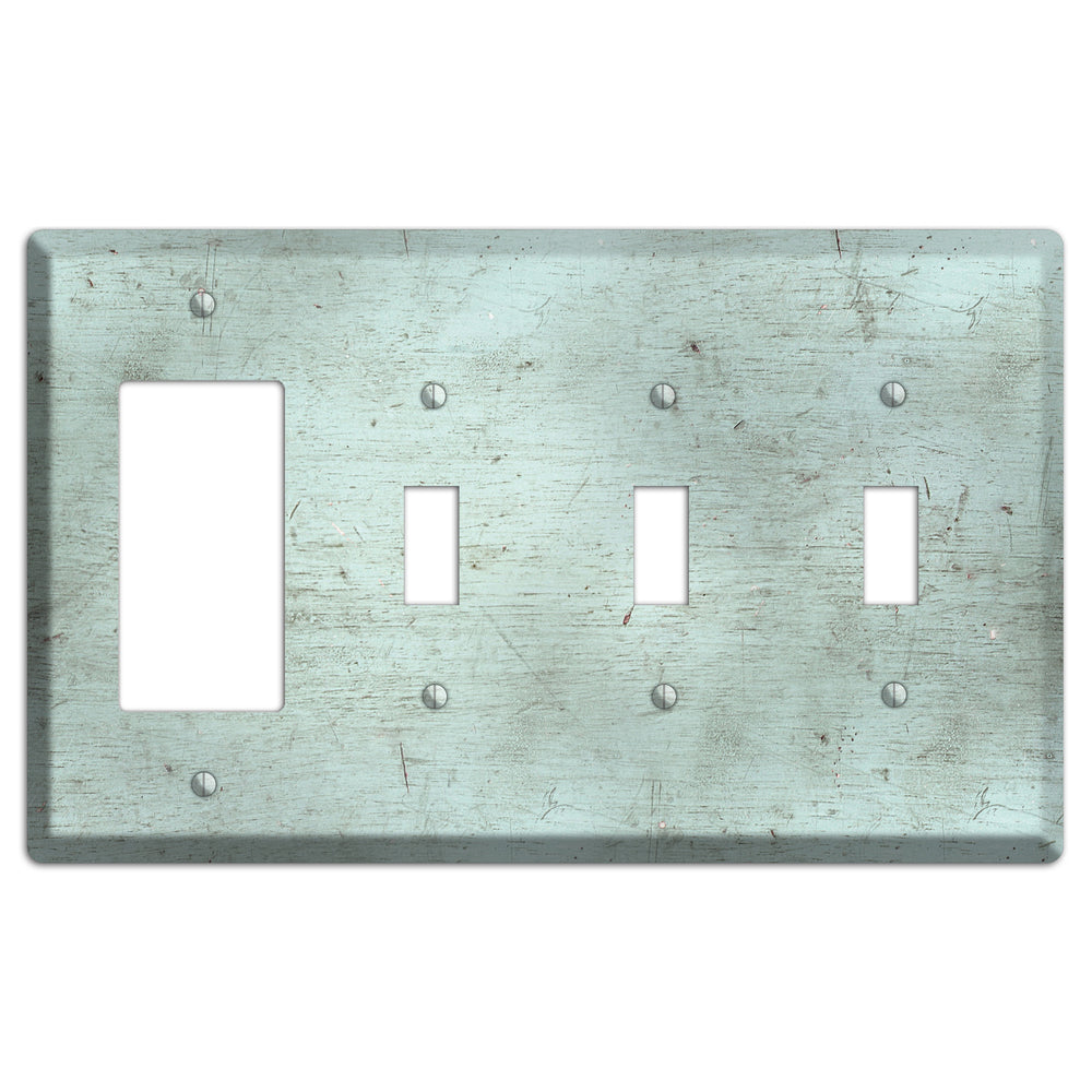 Weathered Teal Deck Rocker / 3 Toggle Wallplate
