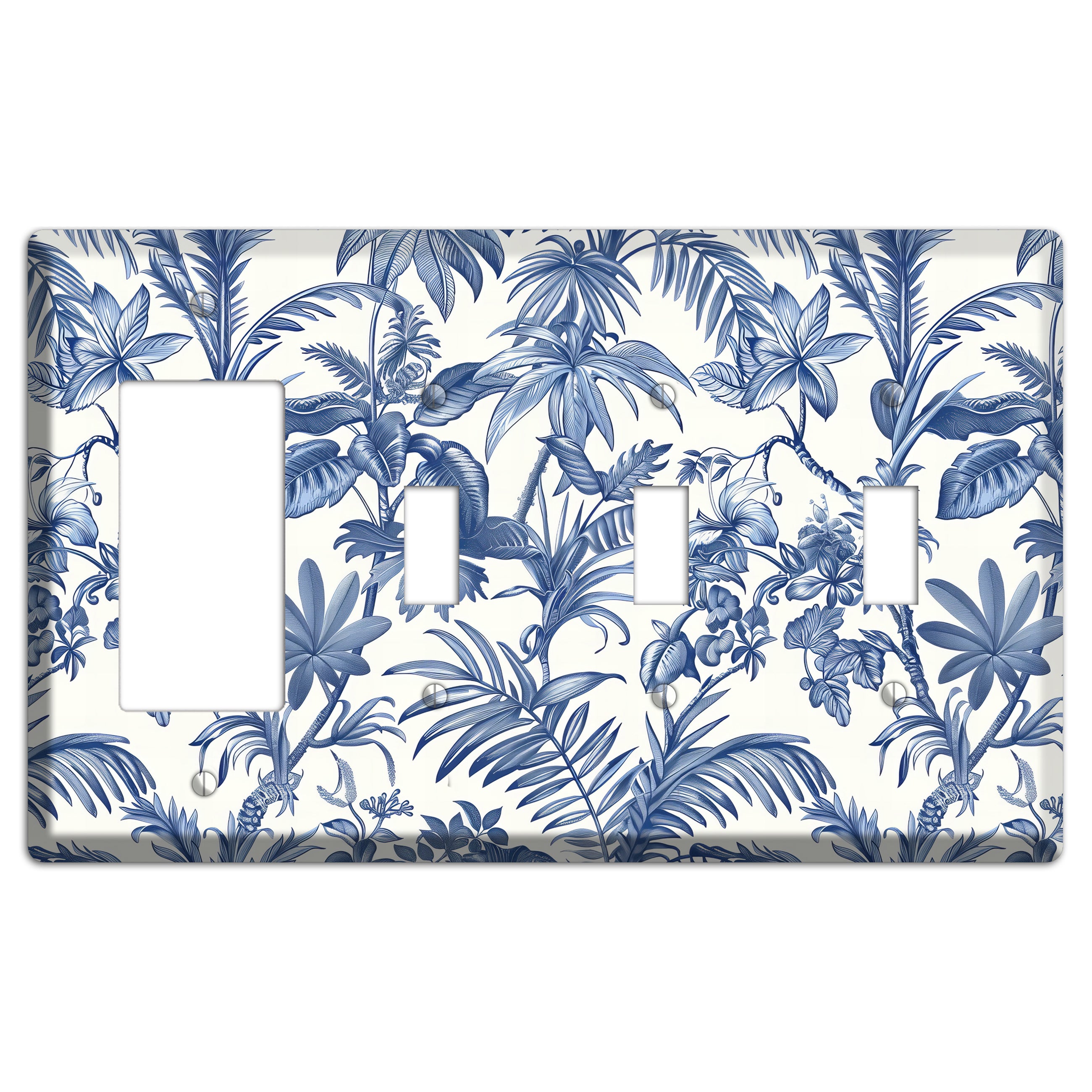 Tropic Indigo Reverie Rocker / 3 Toggle Wallplate