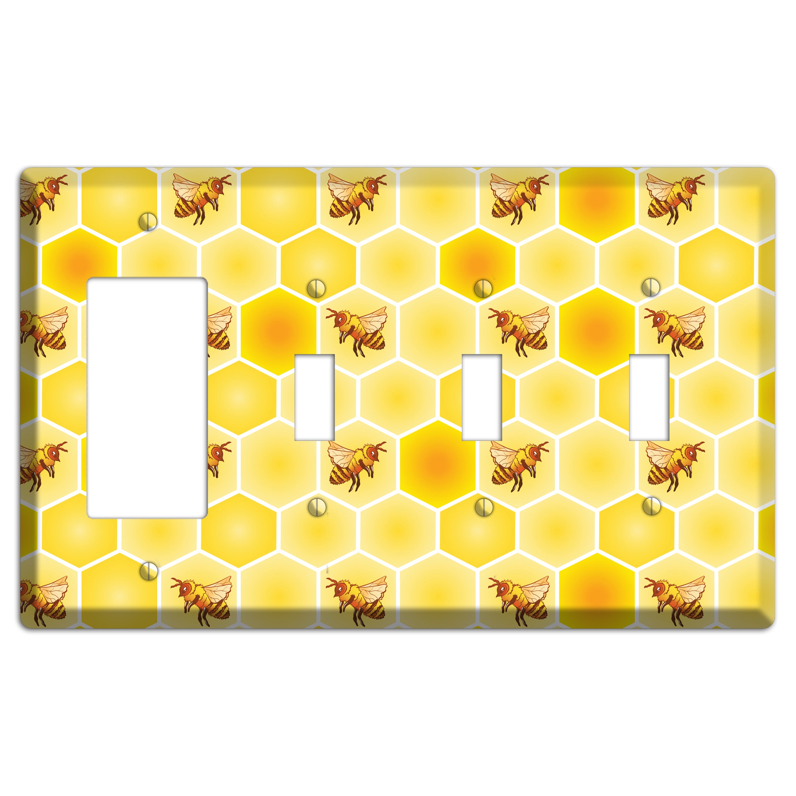 Honeycomb Colony Rocker / 3 Toggle Wallplate