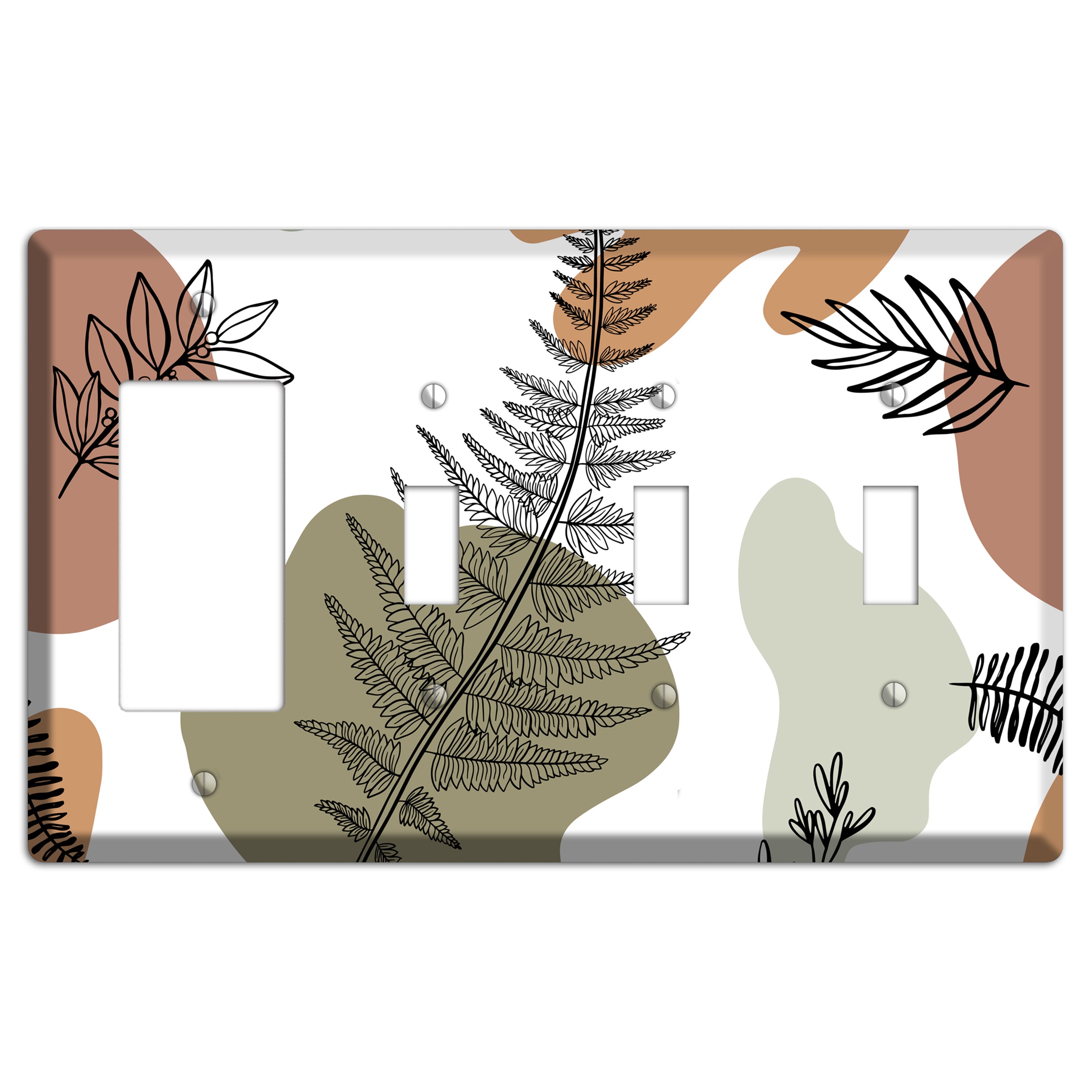Fern & Shadow Rocker / 3 Toggle Wallplate
