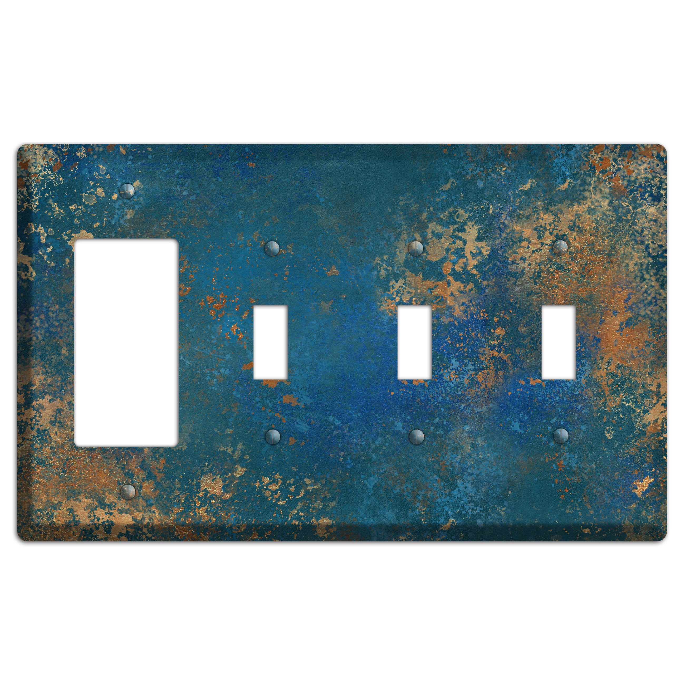 Oxidized Ocean Rocker / 3 Toggle Wallplate