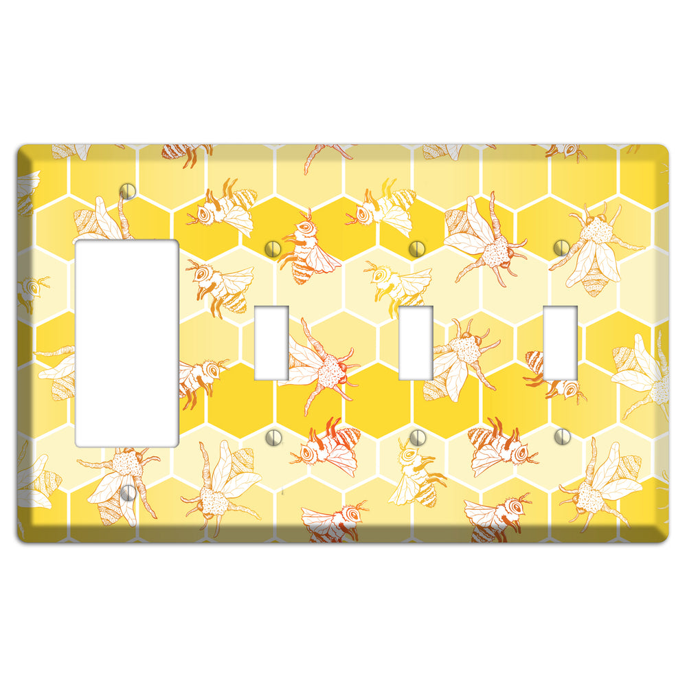 Hive & Flutter Rocker / 3 Toggle Wallplate