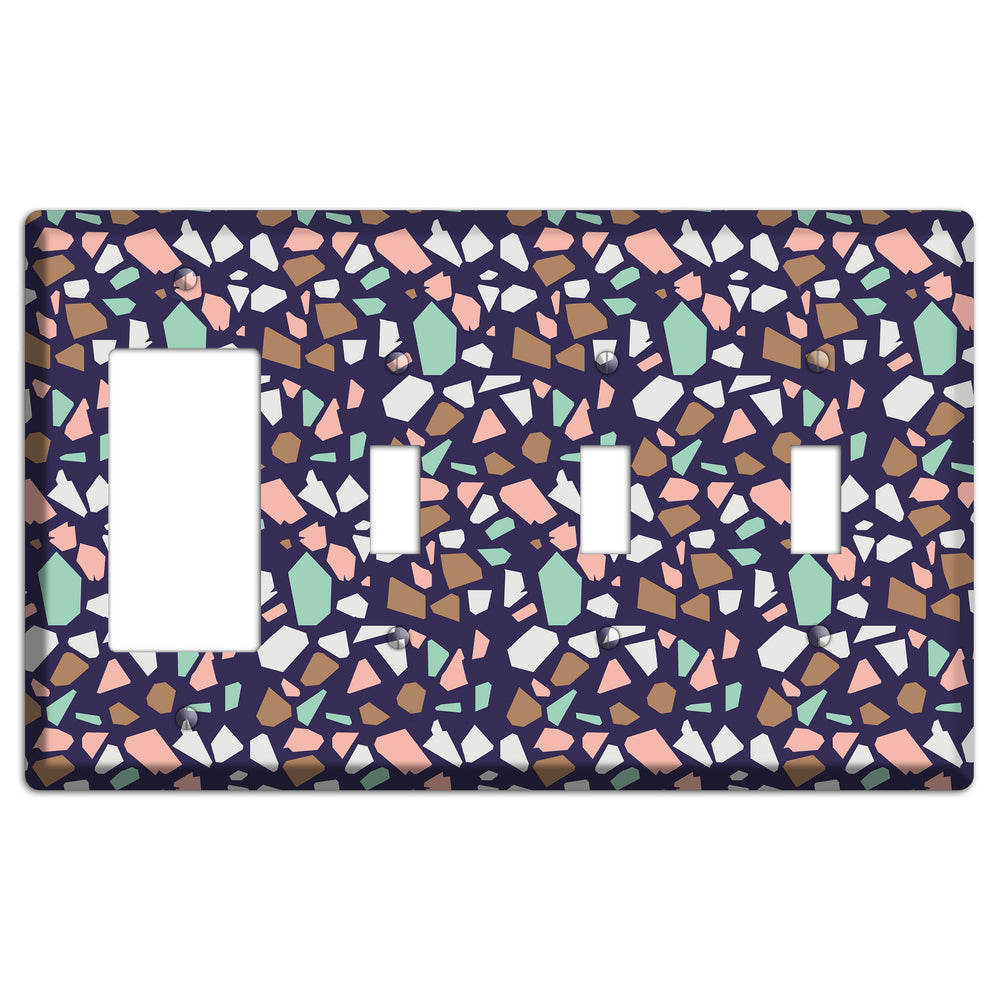 Midnight Mosaic Rocker / 3 Toggle Wallplate