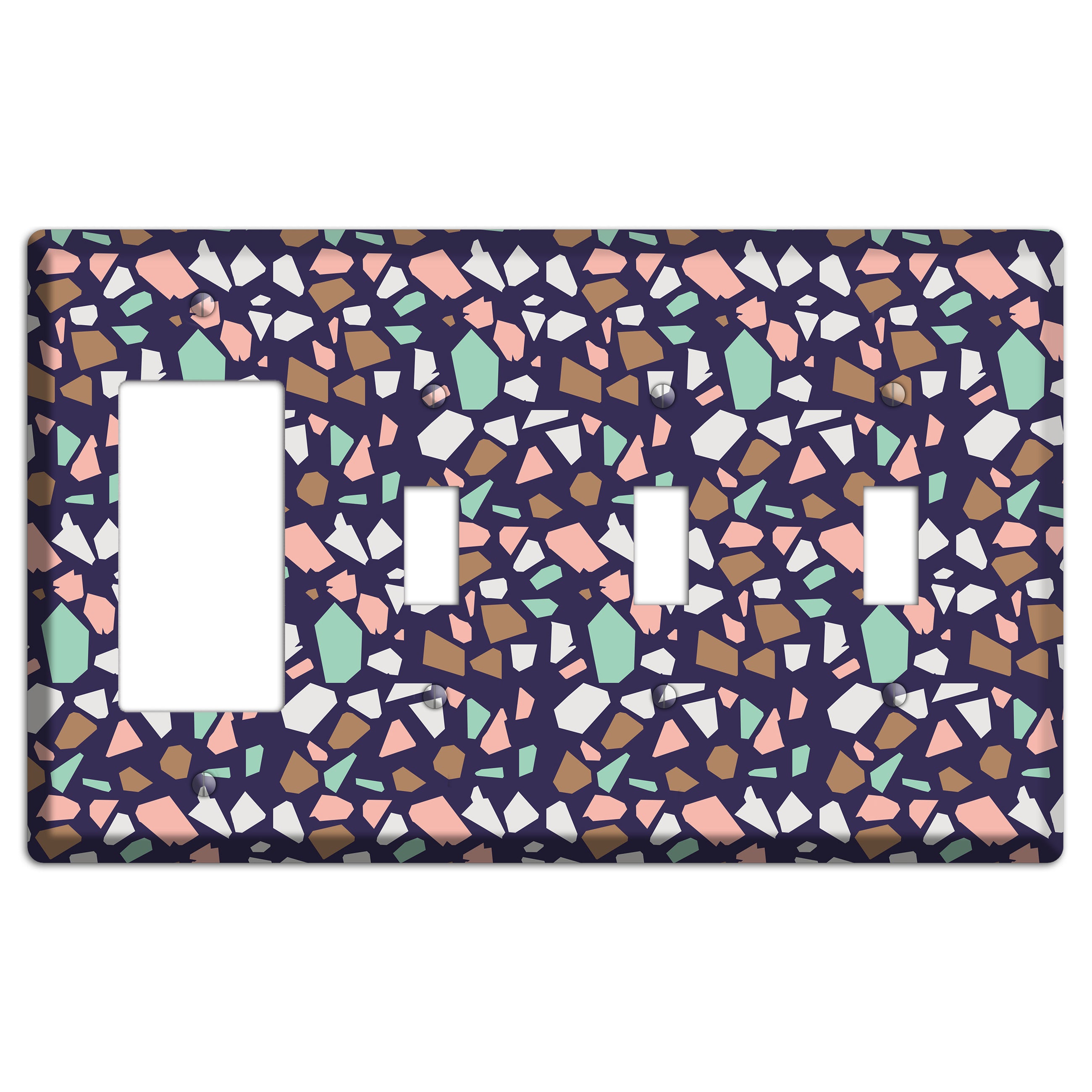 Midnight Mosaic Rocker / 3 Toggle Wallplate