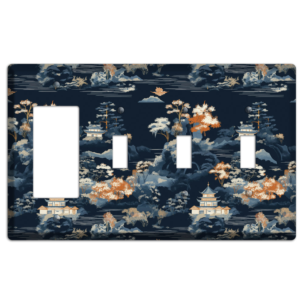 Jade Lantern Dusk Rocker / 3 Toggle Wallplate