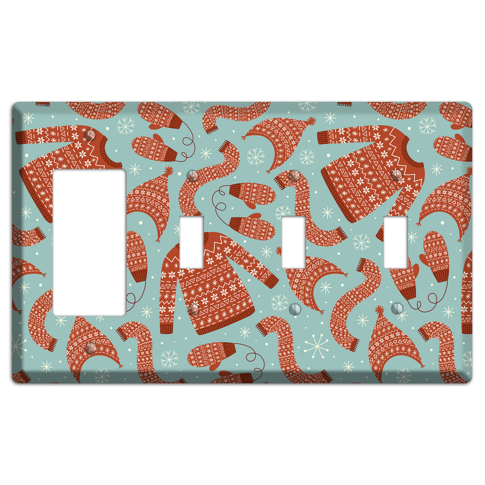 Cozy Knits & Mittens Rocker / 3 Toggle Wallplate