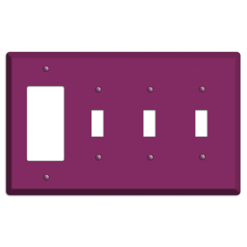 Baxter Plum Wine Rocker / 3 Toggle Wallplate