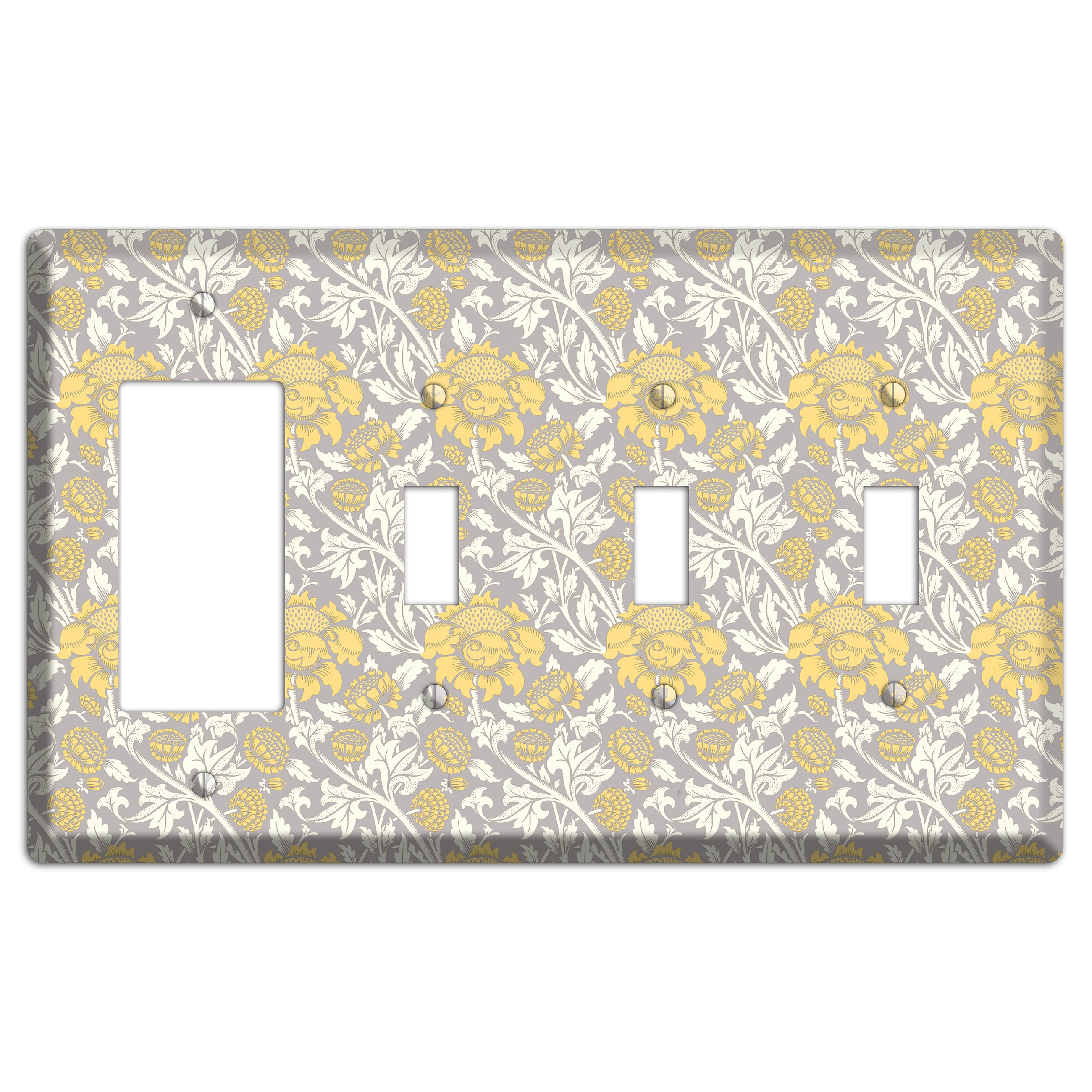 Golden Peony Lace Rocker / 3 Toggle Wallplate