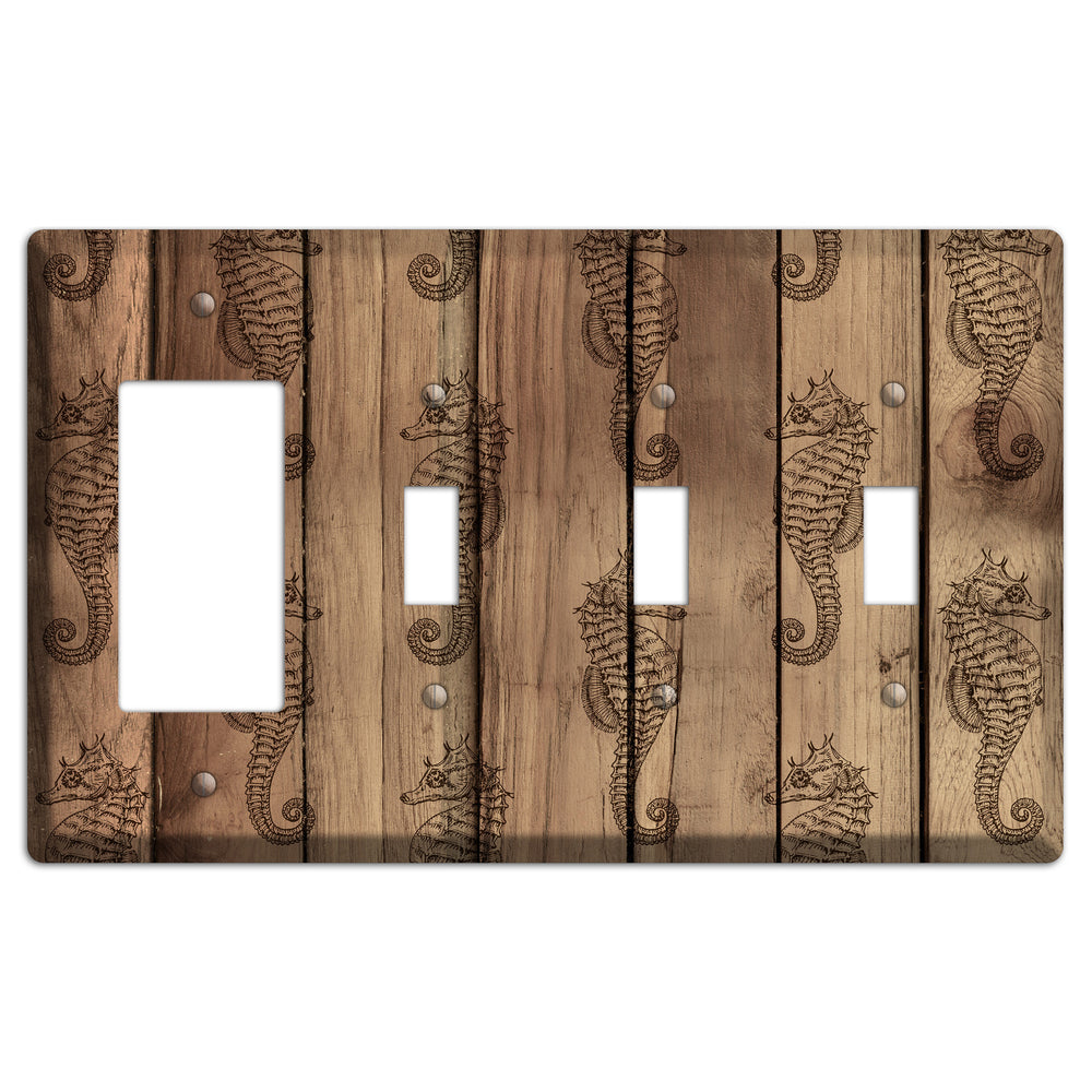 Planktonic Ponies Rocker / 3 Toggle Wallplate