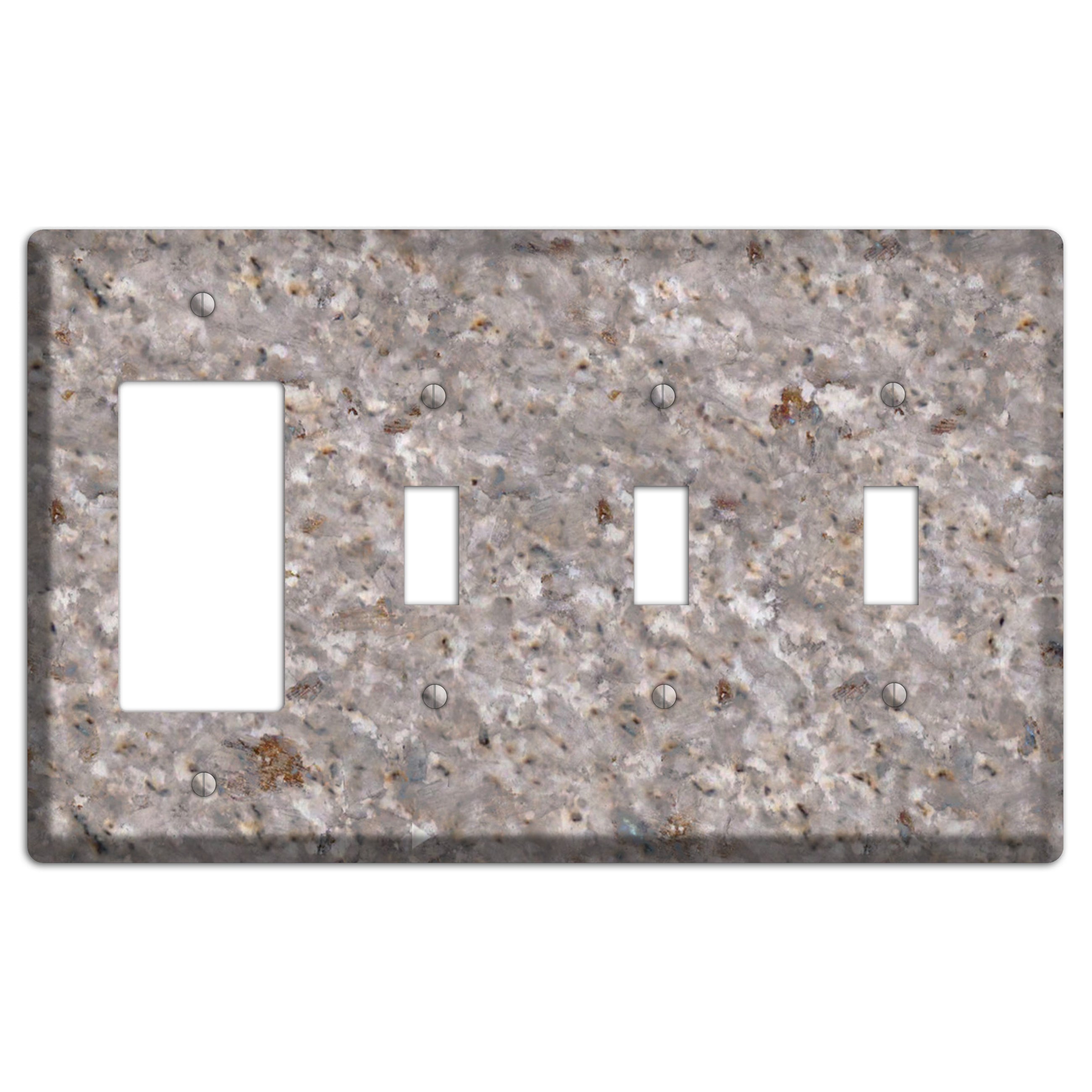 Kashmir White Granite Rocker / 3 Toggle Wallplate