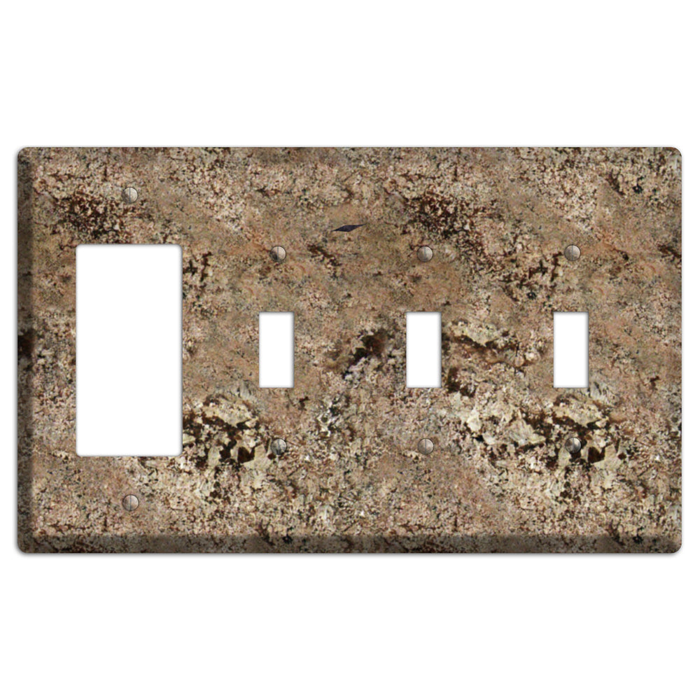 Crema Bordeaux Granite Rocker / 3 Toggle Wallplate