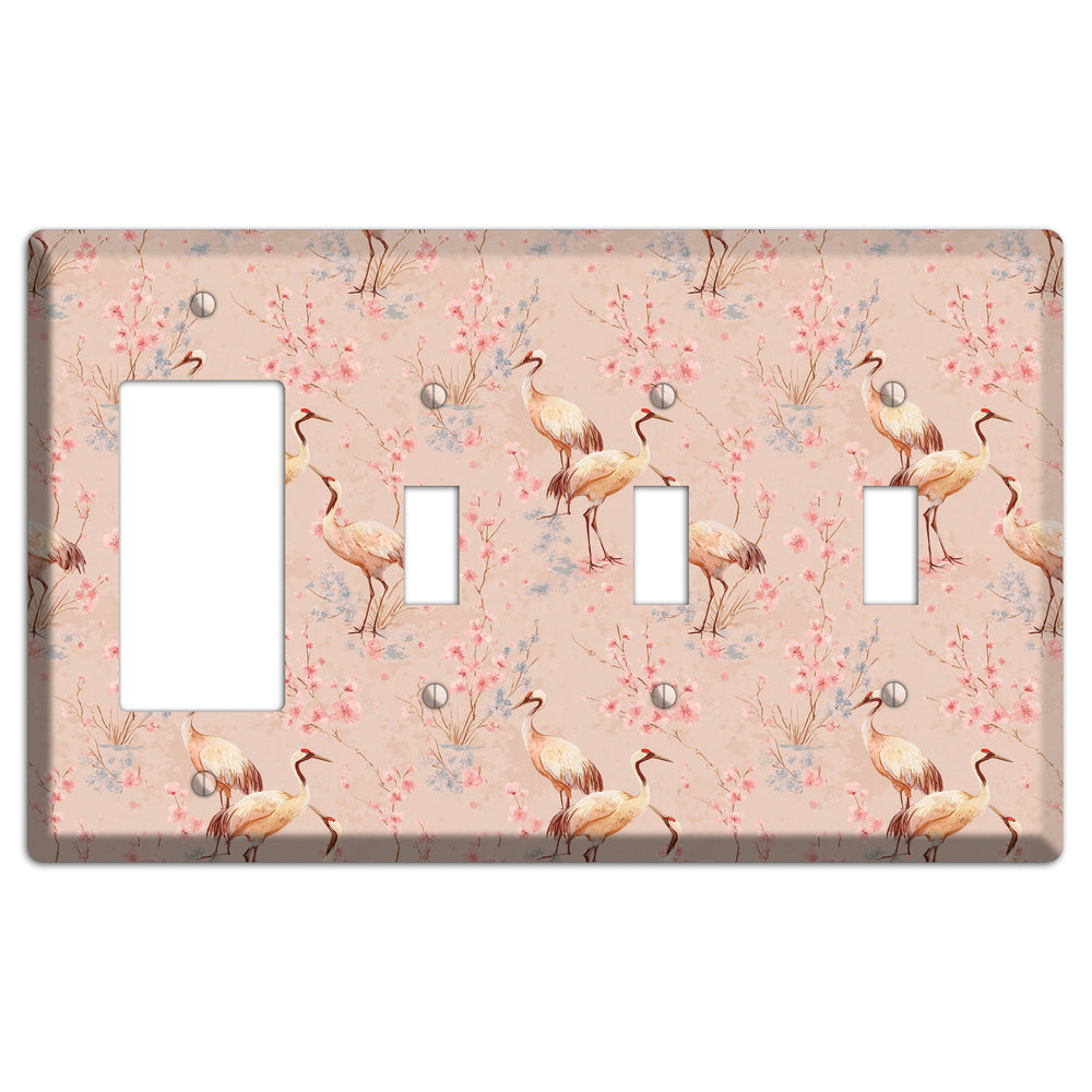 Blush Sakura Passage Rocker / 3 Toggle Wallplate