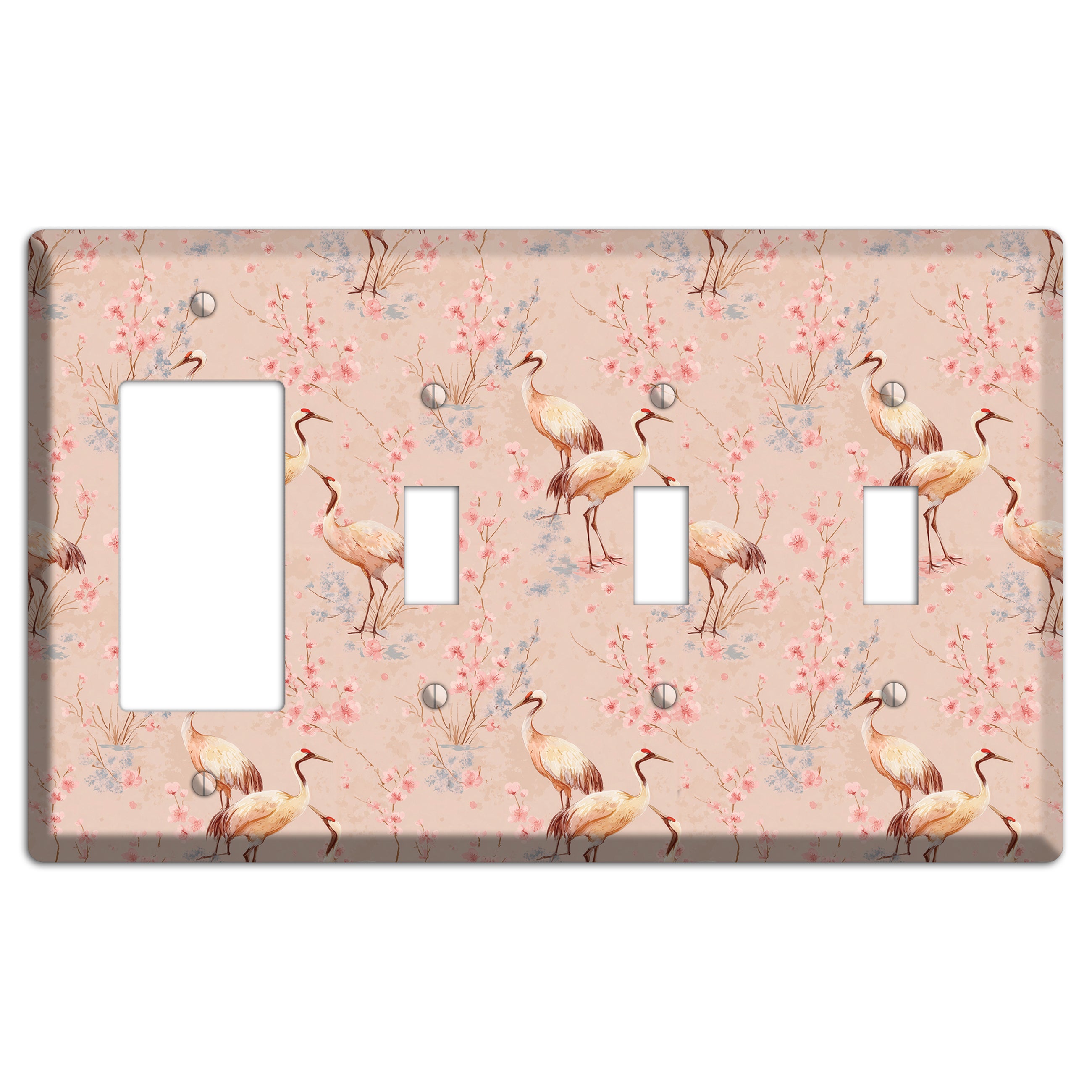 Blush Sakura Passage Rocker / 3 Toggle Wallplate