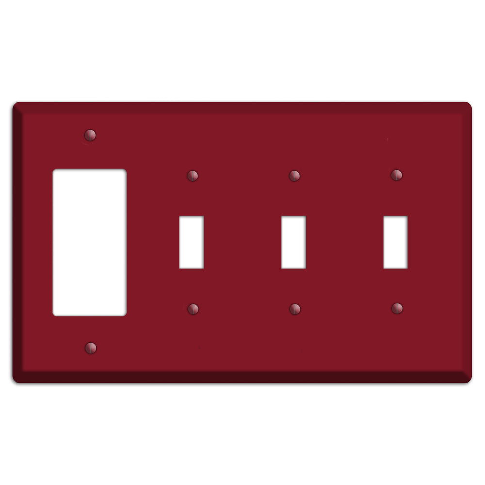 Baxter Burgundy Wine Rocker / 3 Toggle Wallplate
