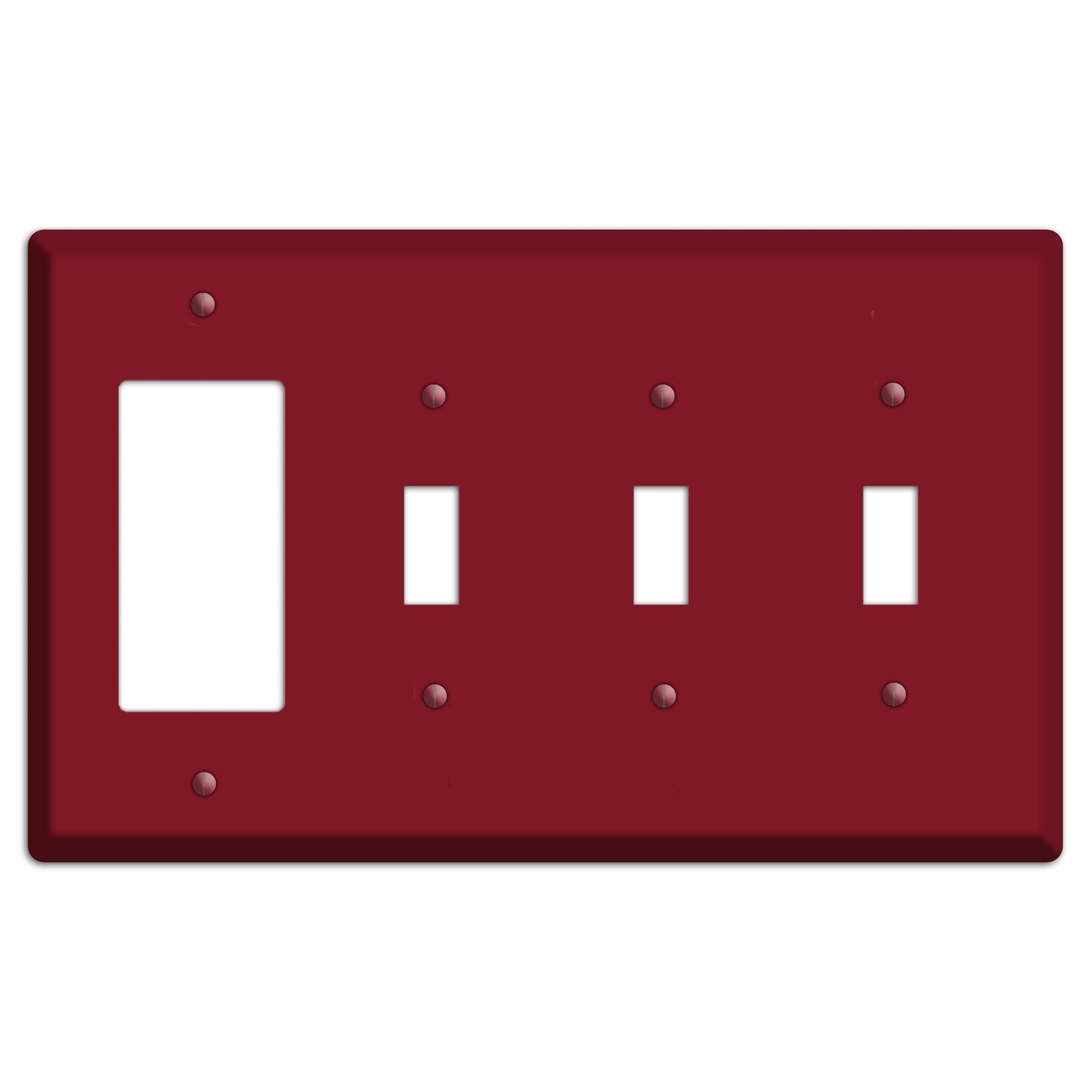 Baxter Burgundy Wine Rocker / 3 Toggle Wallplate
