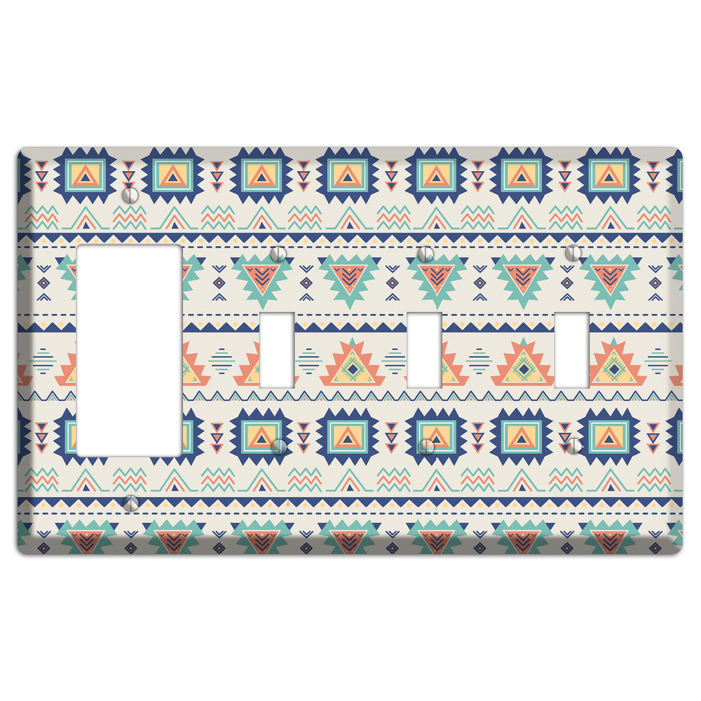 Desert Geometry Rocker / 3 Toggle Wallplate