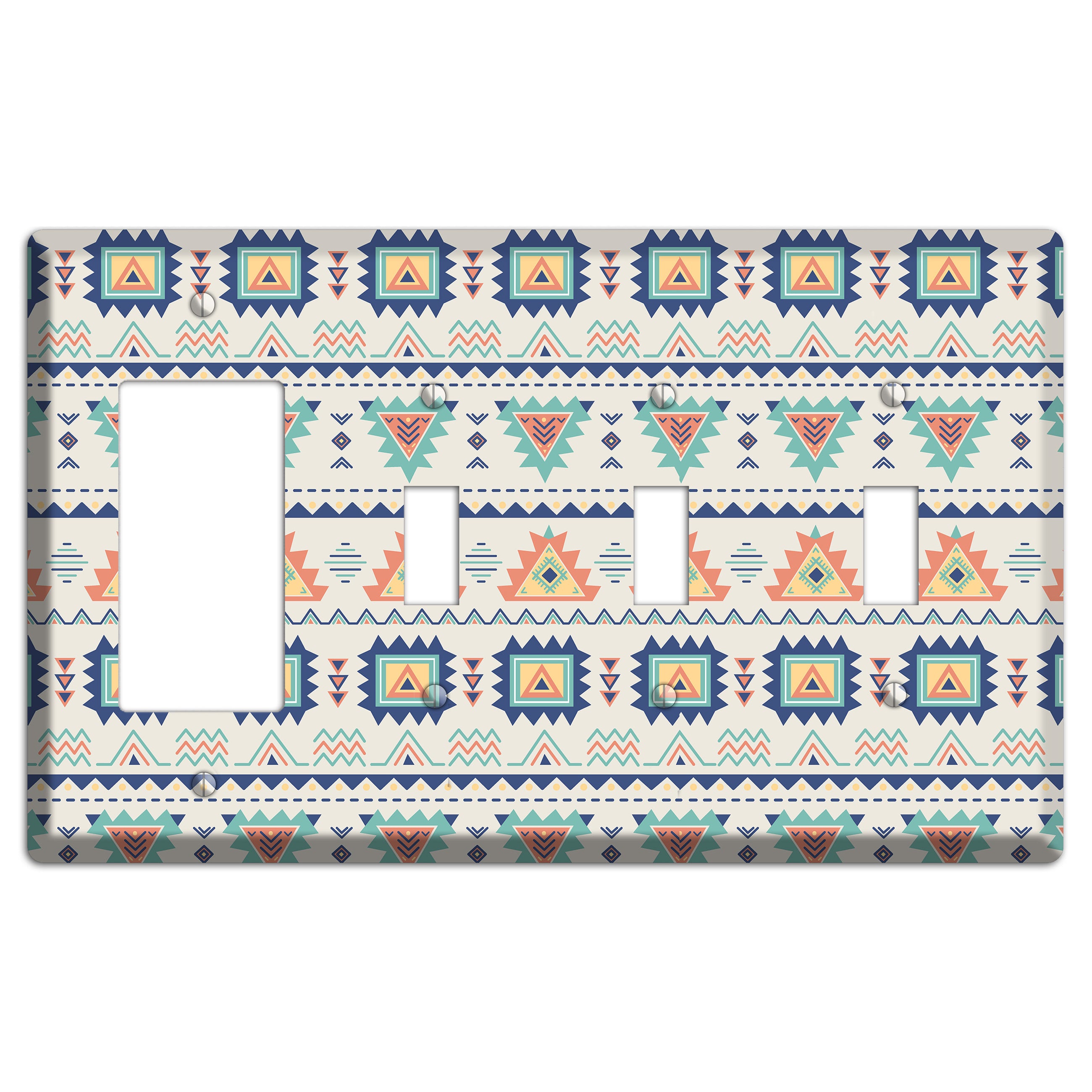 Desert Geometry Rocker / 3 Toggle Wallplate
