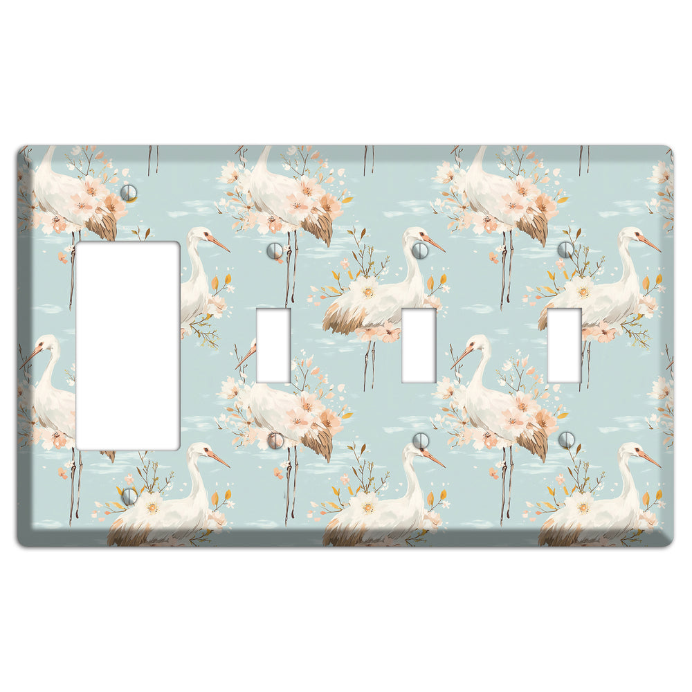 Celadon Crane Reverie Rocker / 3 Toggle Wallplate
