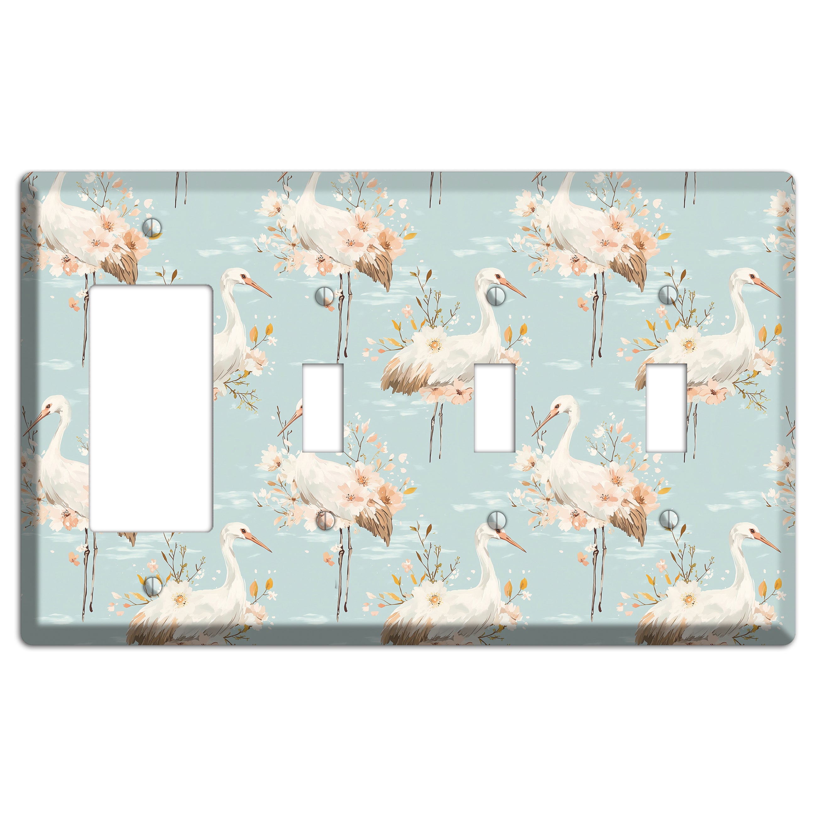 Celadon Crane Reverie Rocker / 3 Toggle Wallplate