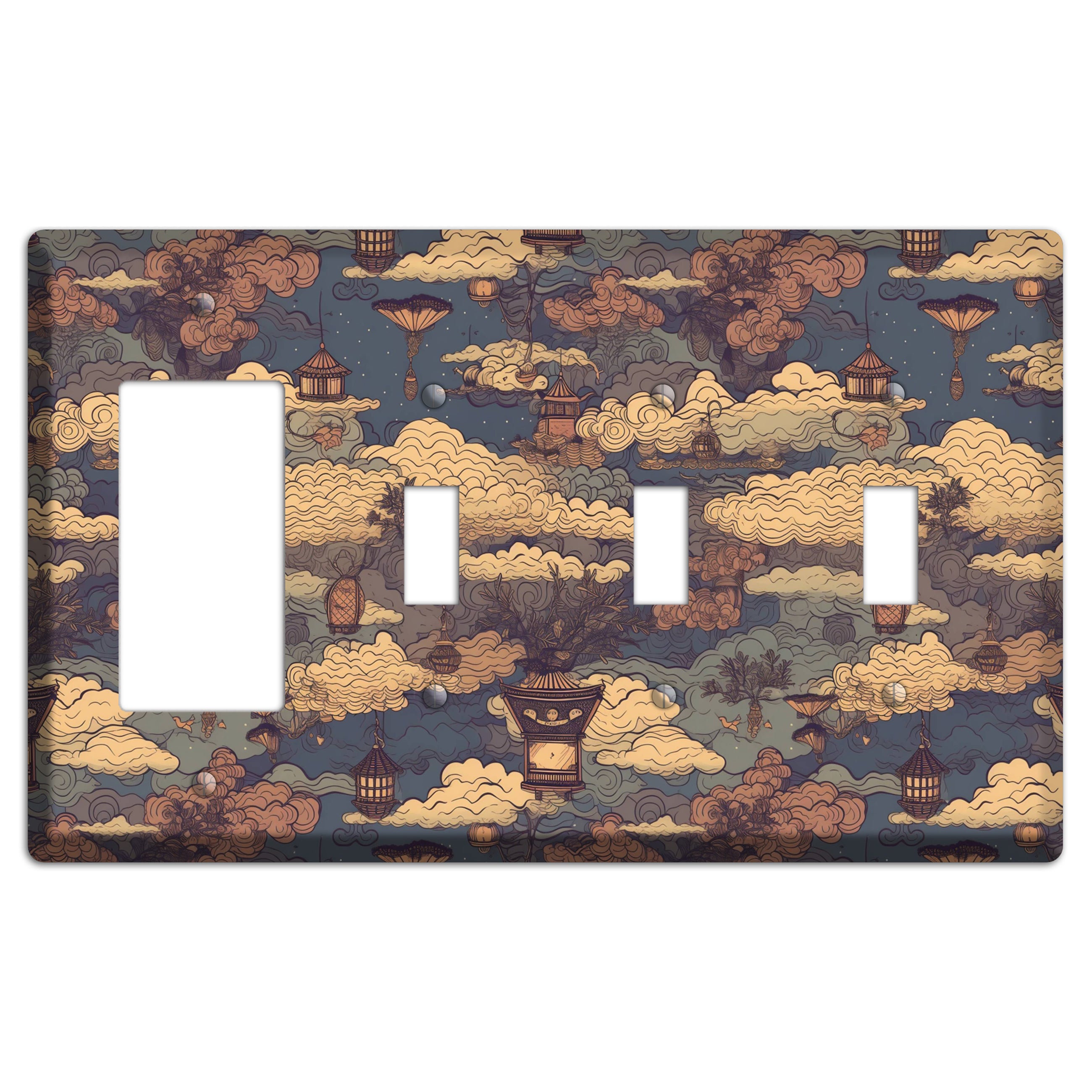 Lantern Sky Realm Rocker / 3 Toggle Wallplate
