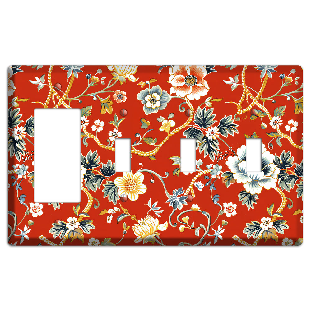 Crimson Garden Reverie Rocker / 3 Toggle Wallplate