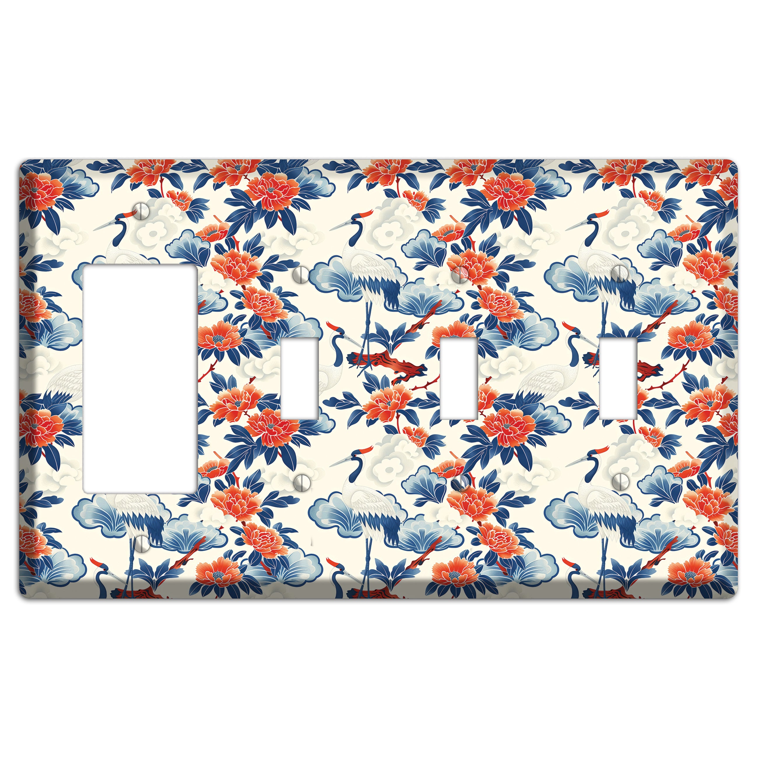 Peony & Crane Fete Rocker / 3 Toggle Wallplate