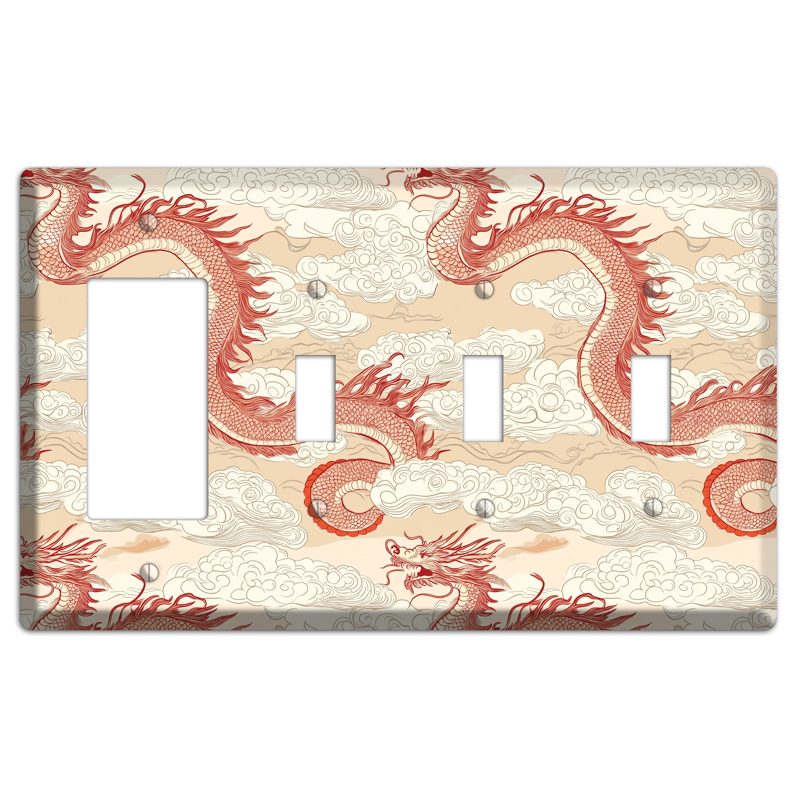 Celestial Dragon Dance Rocker / 3 Toggle Wallplate
