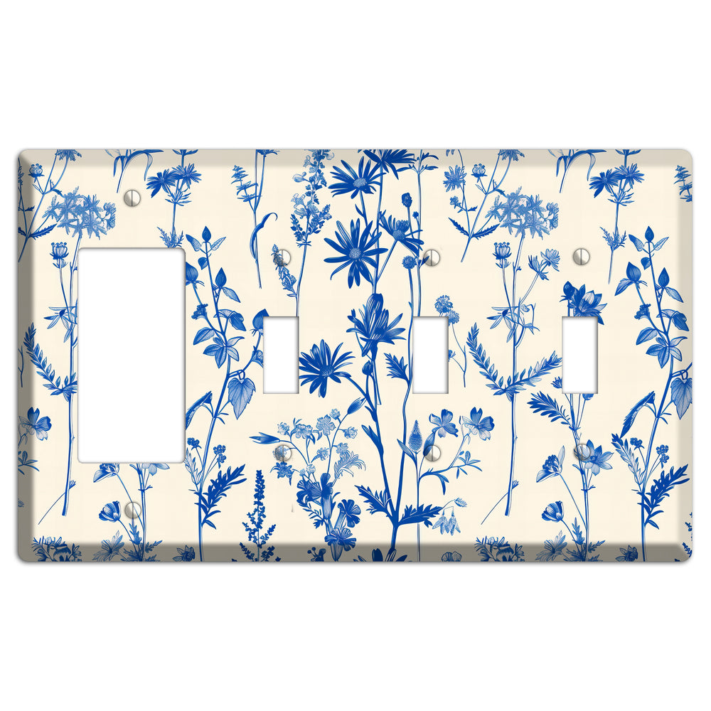 Meadow in Ink Rocker / 3 Toggle Wallplate