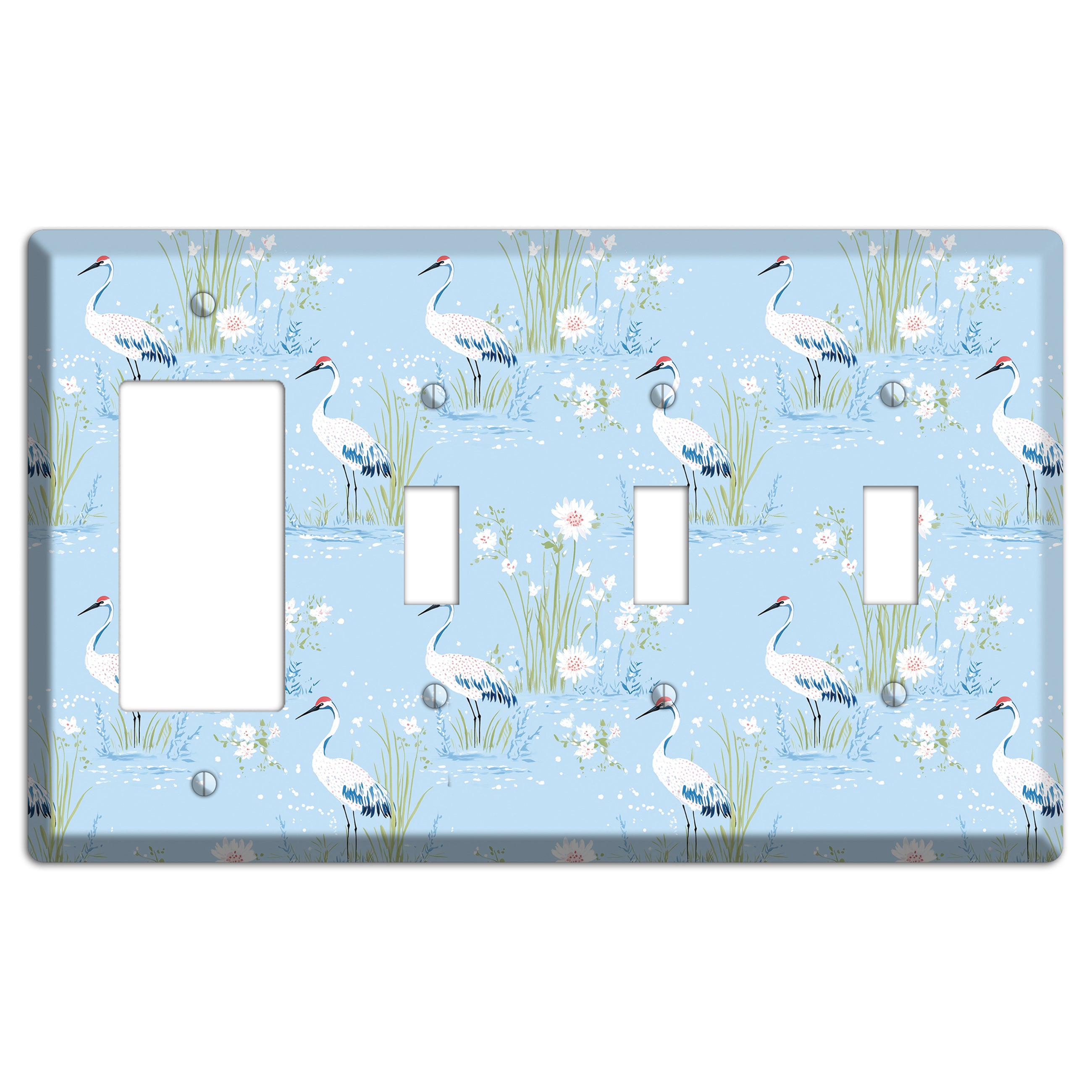 Powder Blue Marsh Rocker / 3 Toggle Wallplate
