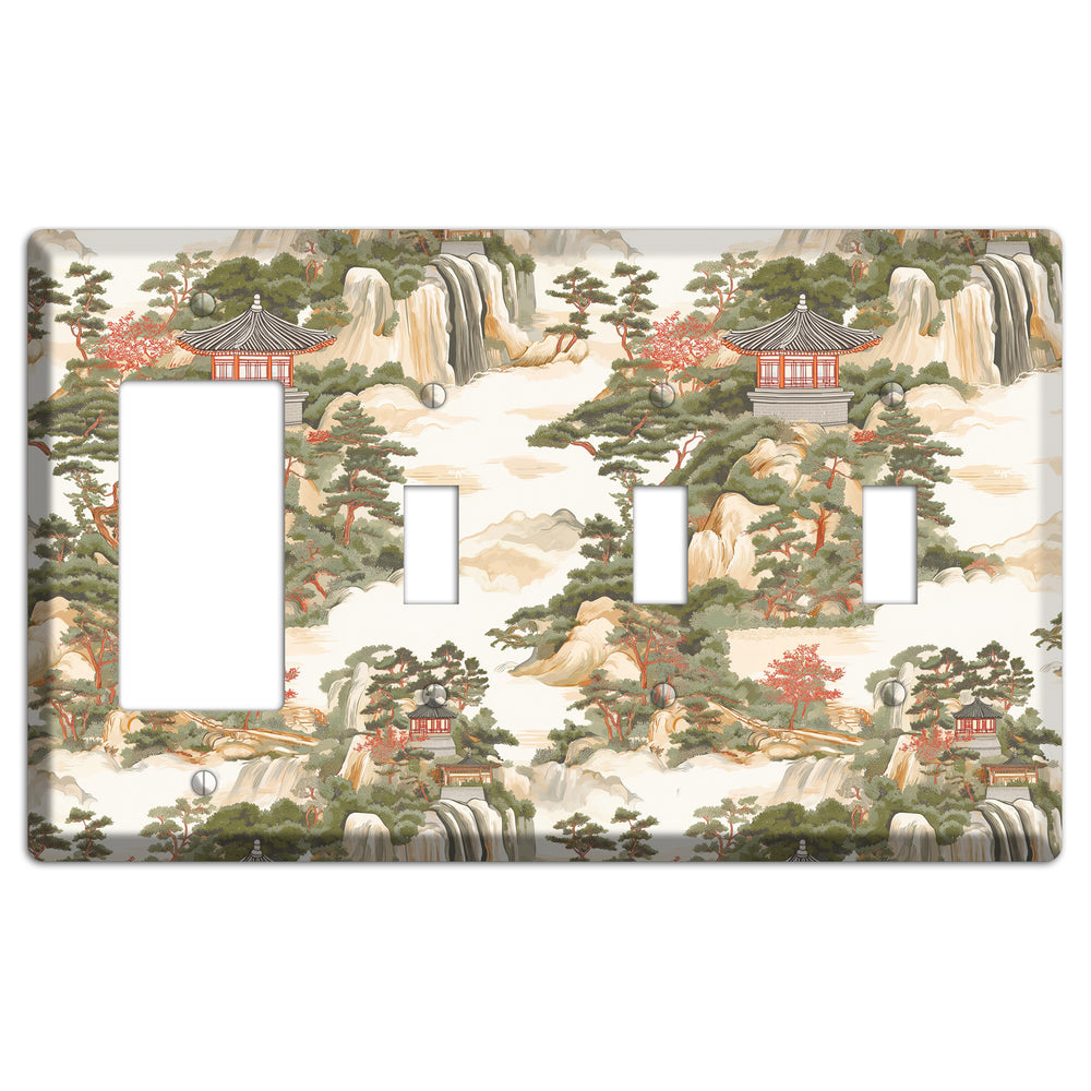 Mountain Pavilion Mist Rocker / 3 Toggle Wallplate