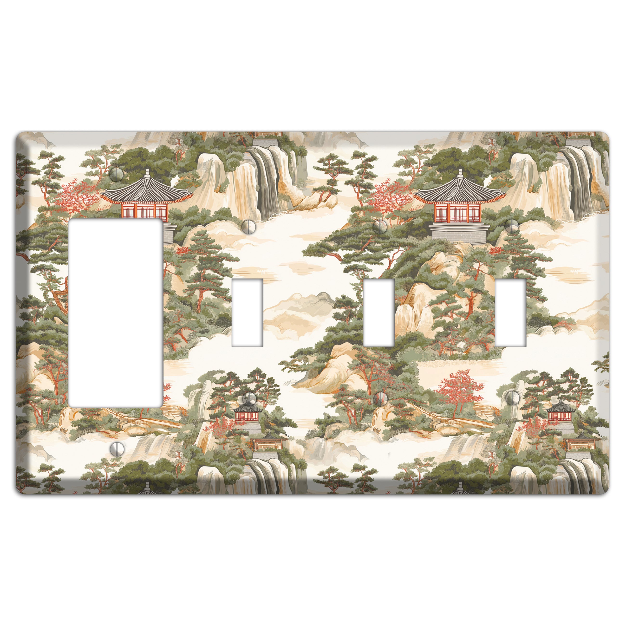 Mountain Pavilion Mist Rocker / 3 Toggle Wallplate