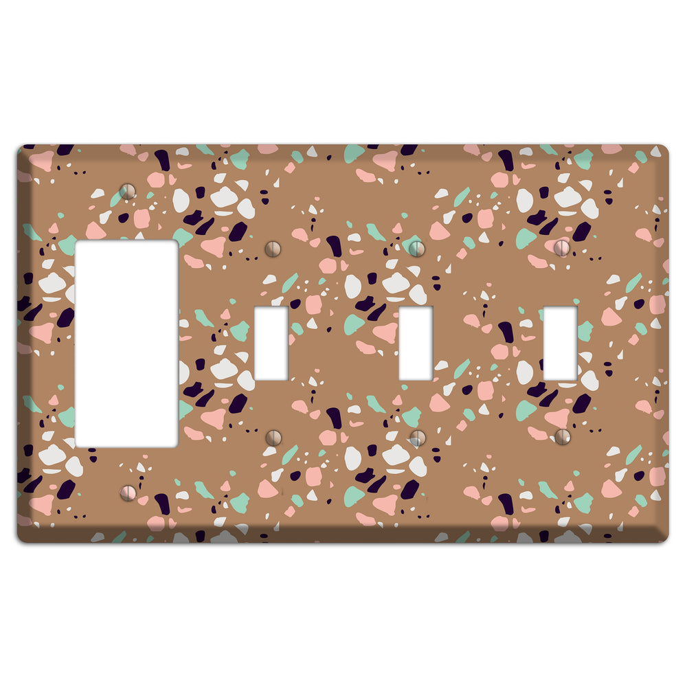 Clay Pebble Drop Rocker / 3 Toggle Wallplate