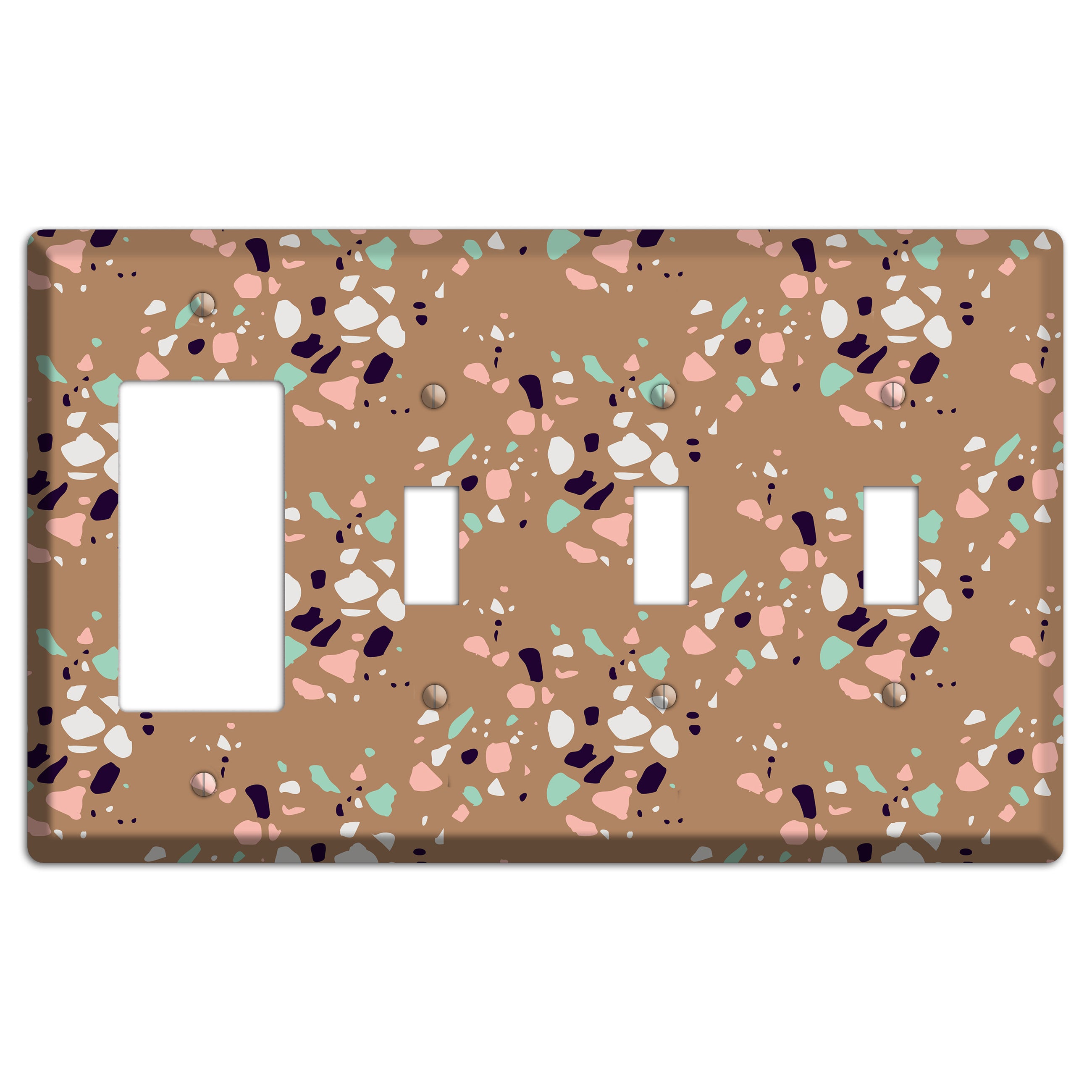 Clay Pebble Drop Rocker / 3 Toggle Wallplate