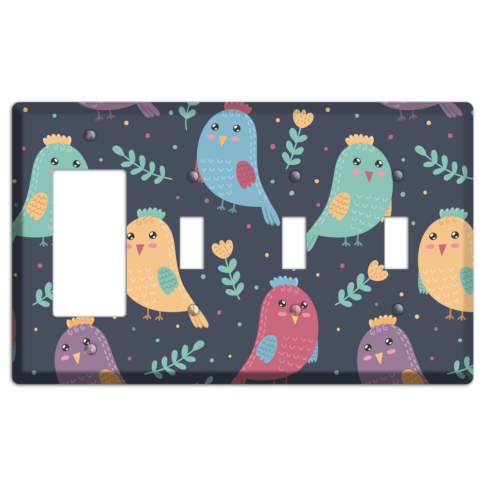 Jungle Giggles (Dark) Rocker / 3 Toggle Wallplate