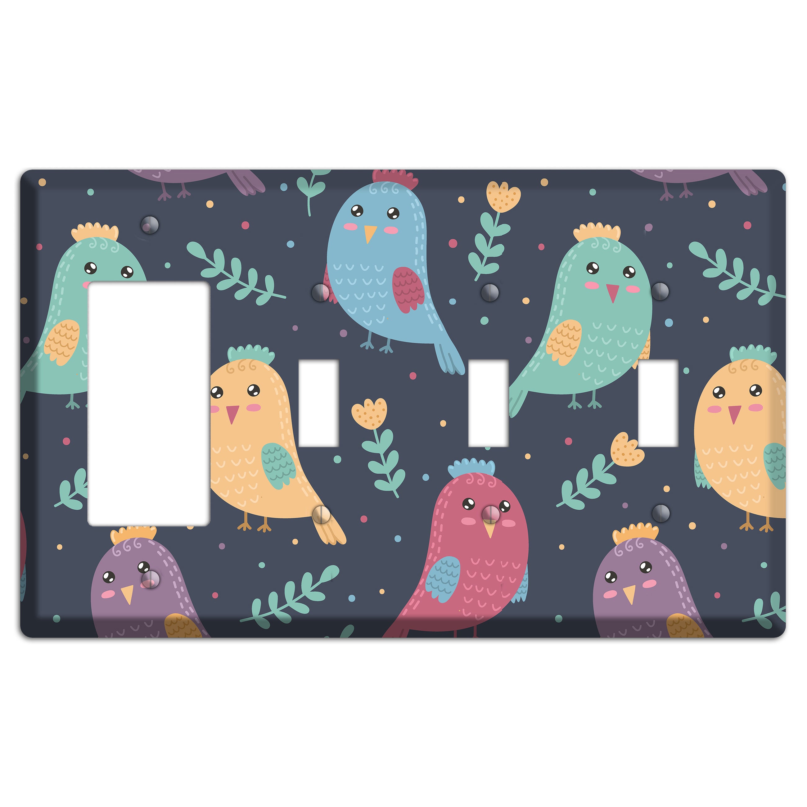 Jungle Giggles (Dark) Rocker / 3 Toggle Wallplate