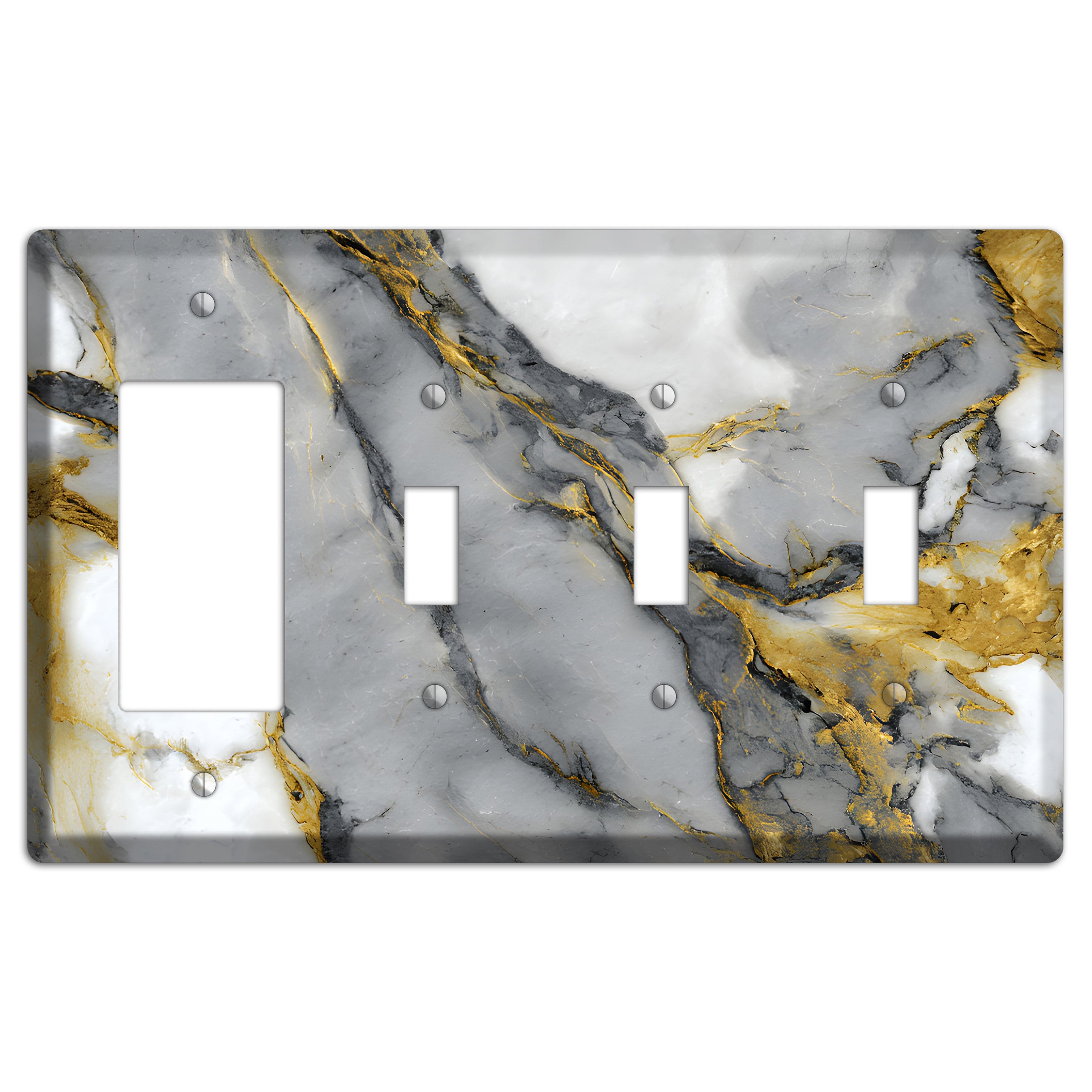 Finlandia Marble Rocker / 3 Toggle Wallplate