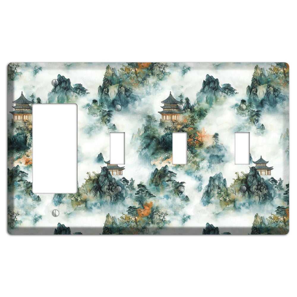 Pavilions in the Mist Rocker / 3 Toggle Wallplate