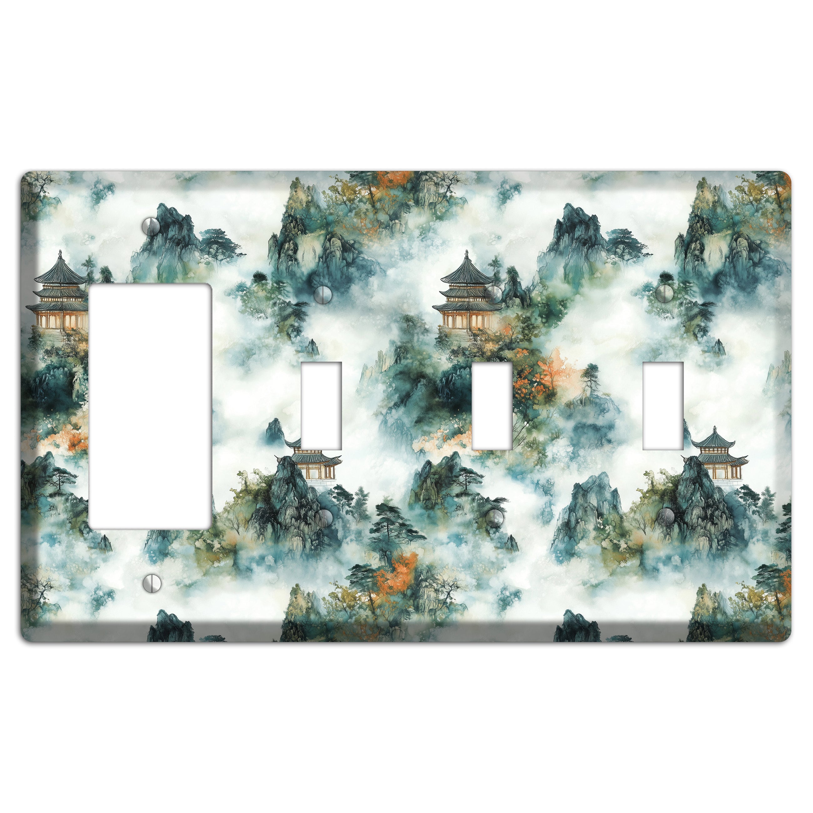 Pavilions in the Mist Rocker / 3 Toggle Wallplate