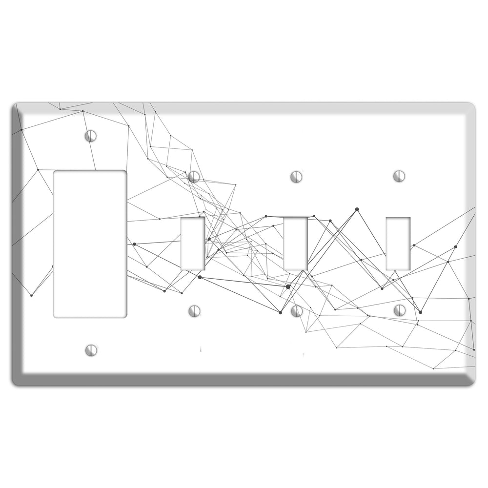 Gossamer Transit Map Rocker / 3 Toggle Wallplate