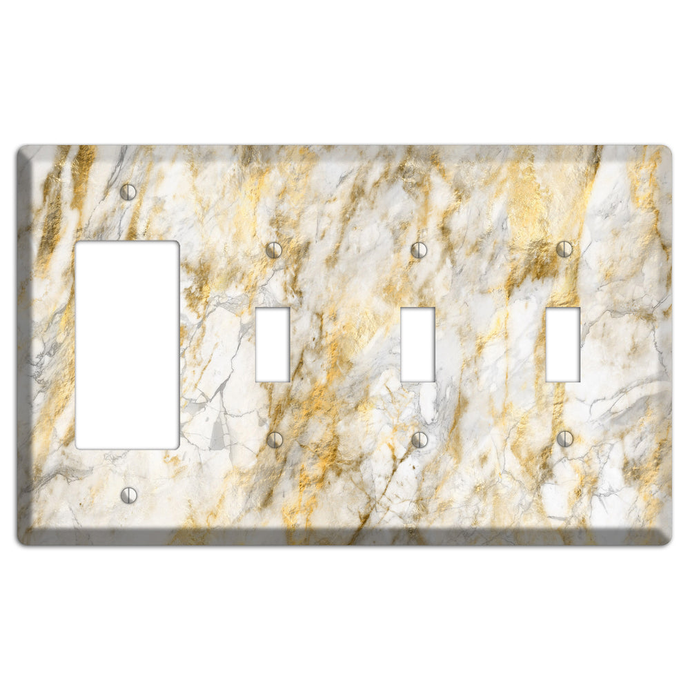Marigold Marble Rocker / 3 Toggle Wallplate