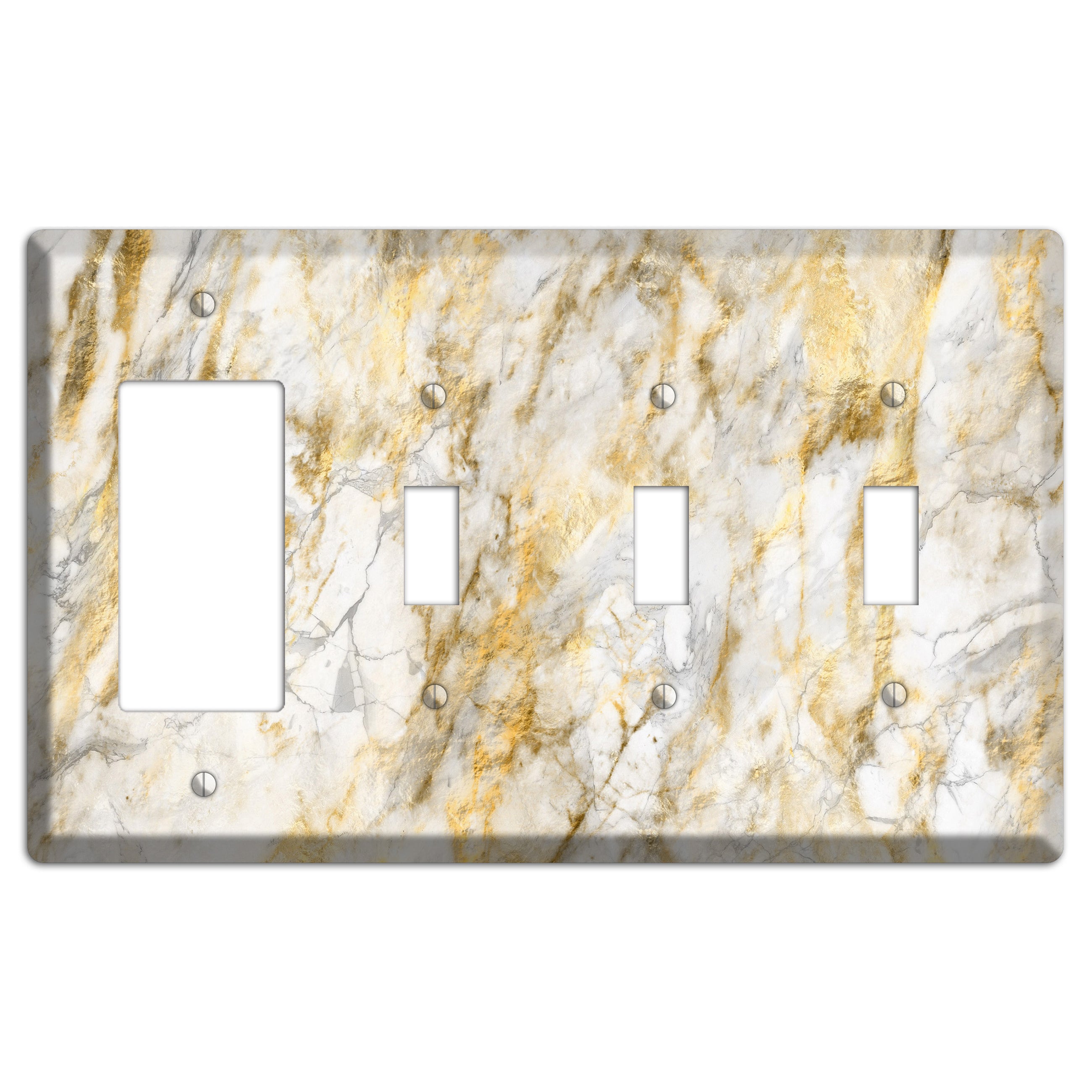 Marigold Marble Rocker / 3 Toggle Wallplate