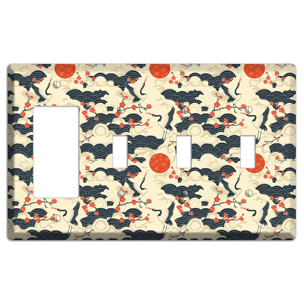Crimson Sun Ascent Rocker / 3 Toggle Wallplate