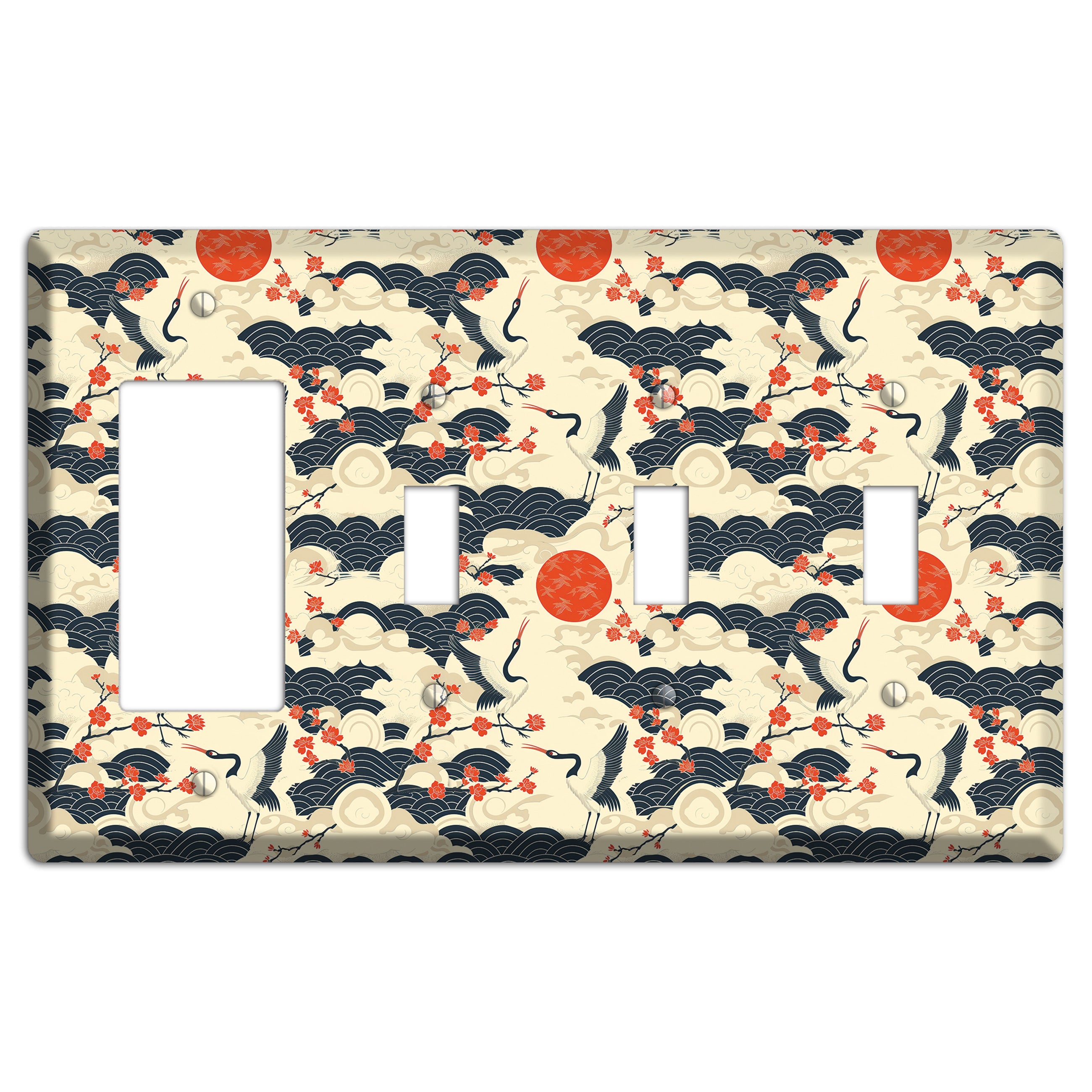 Crimson Sun Ascent Rocker / 3 Toggle Wallplate