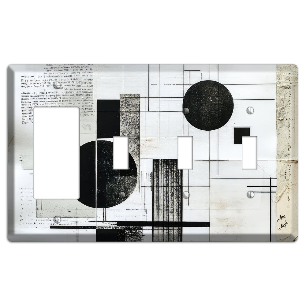 Cartographer's Dream Rocker / 3 Toggle Wallplate