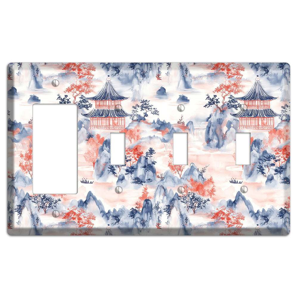 Ink & Ember Peaks Rocker / 3 Toggle Wallplate